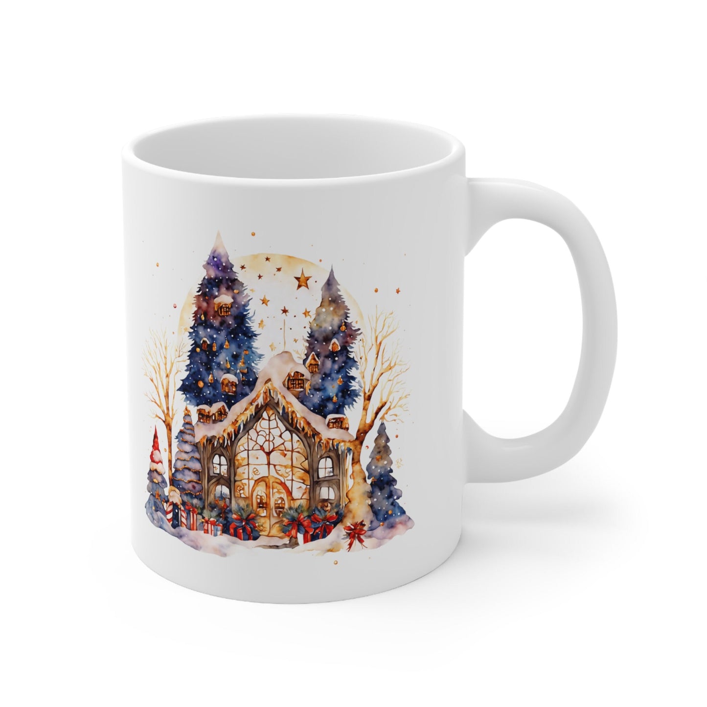 Wonderful Christmas Scenery Mug, Perfect Holiday Cheer Coffee Mug, Gift Mug for Christmas Spirit, Cute X-Mas mug for Family and friends