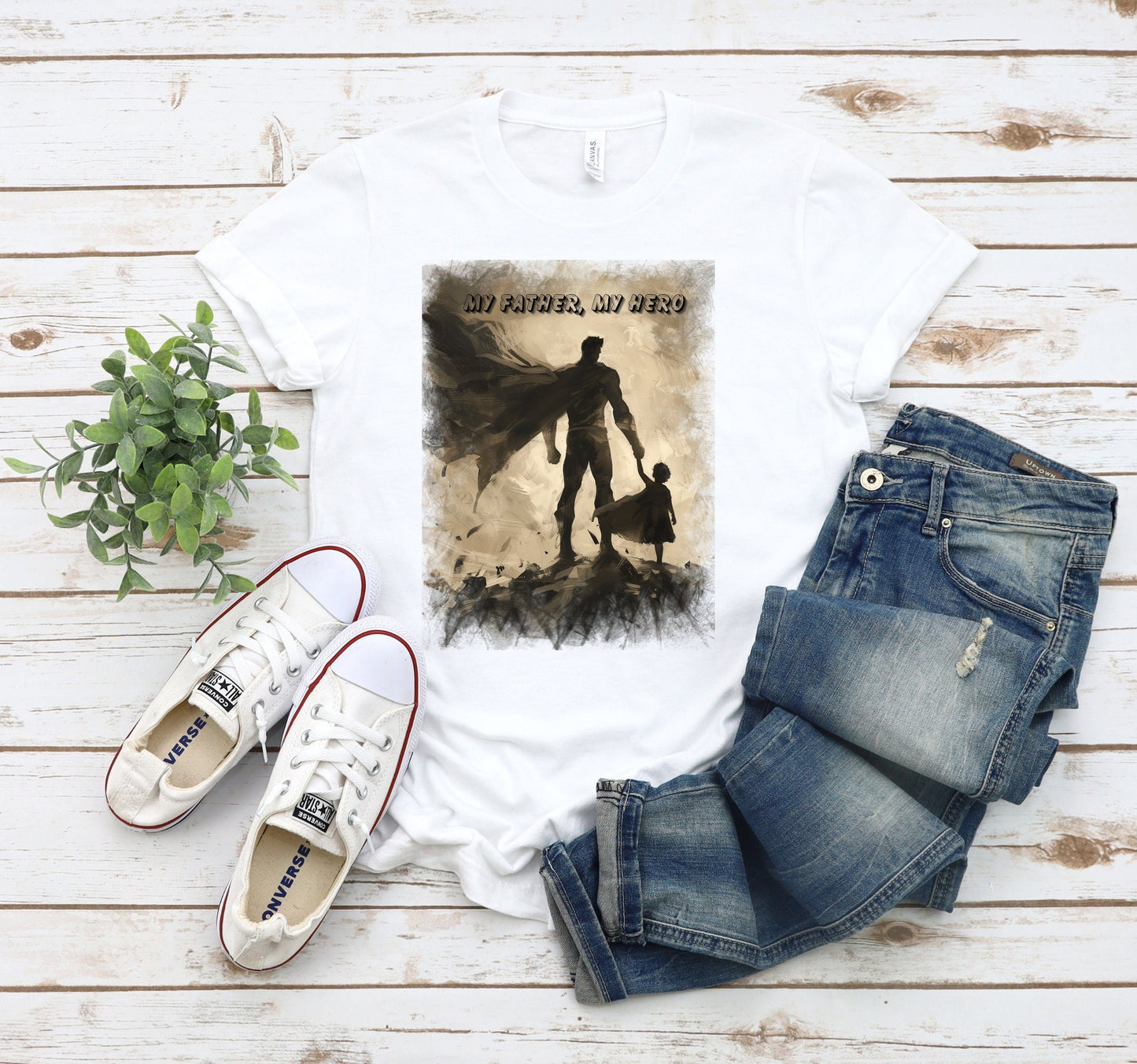 My Father My Hero Shirt for Dad, Gift Tee to show your father how much he means to you, My Father is my role model shirt, Fathers Day Shirt