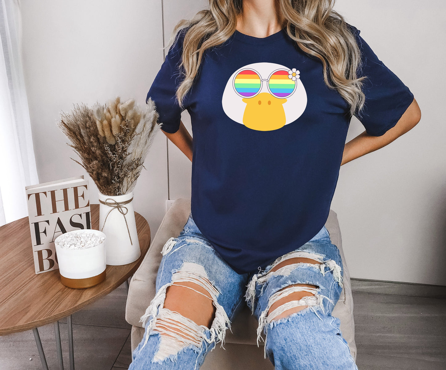 Super cute duck with rainbow glasses shirt, Rainbow glasses on an adorable duck, precious duck showing off pride. Beautiful pride duck