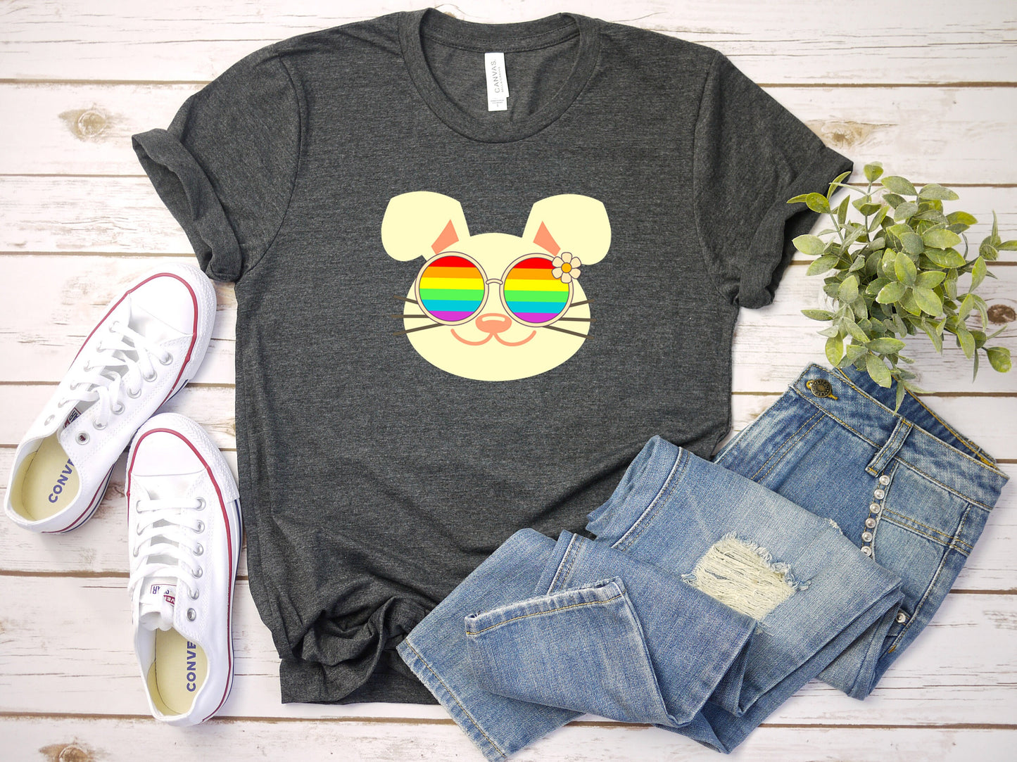 cute bunny rainbow glasses shirt, Rainbow glasses adorable Bunny, precious Bunny showing off pride. Beautiful pride Bunny