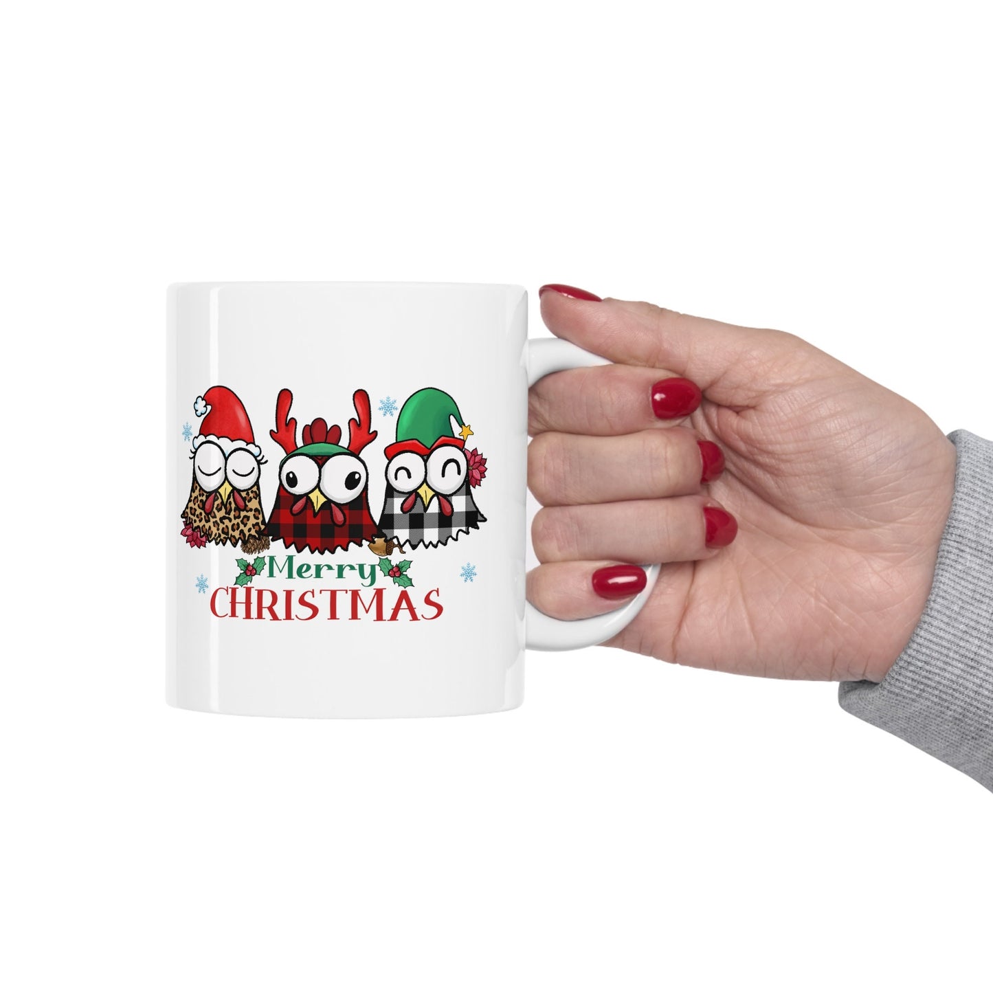 Christmas Chickens Christmas Mug, Perfect Holiday Cheer Coffee Mug, Gift Mug for Christmas Spirit, Cute Christmas mug for Family and friends