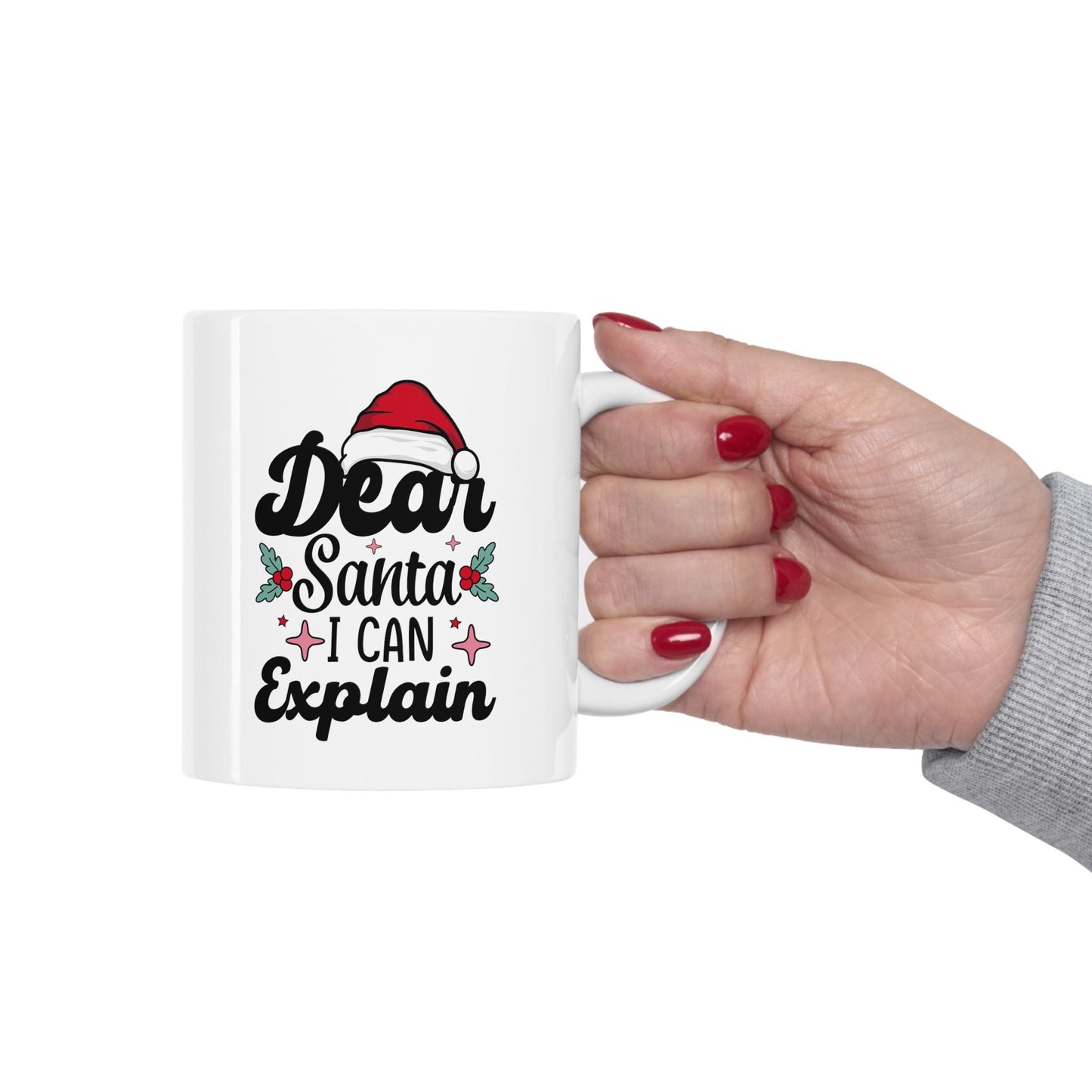 Dear Santa i can Explain Mug, Perfect Holiday Cheer Coffee Mug, Gift Mug for Christmas Spirit, Cute Christmas mugs for Family and friends