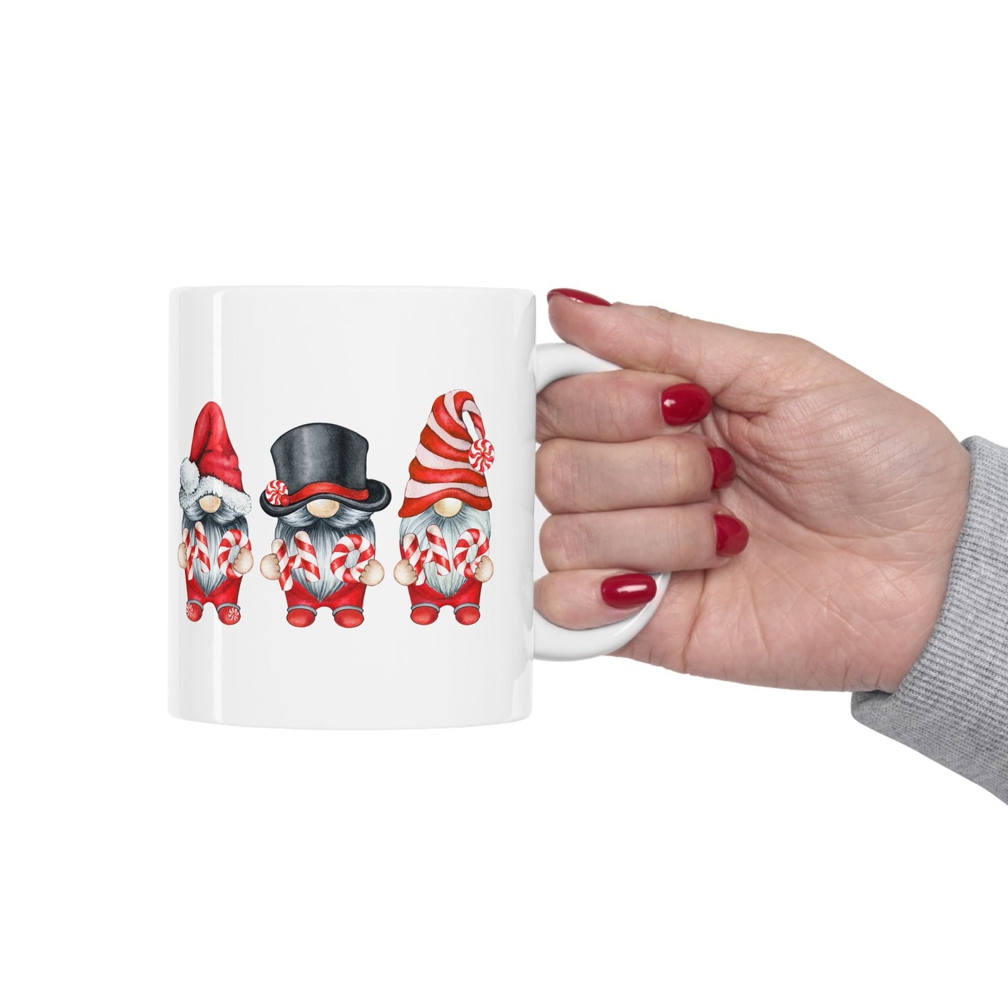 Peppermint Gnomes Christmas Mug, Perfect Holiday Cheer Coffee Mug, Gift Mug for Christmas Spirit, Cute Christmas mug for Family and friends