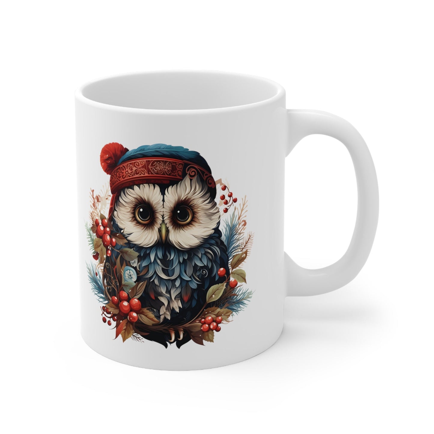 Christmas Owl Christmas Mug, Perfect Holiday Cheer Coffee Mug, Gift Mug for Christmas Spirit, Cute X-Mas mug for Family and friends