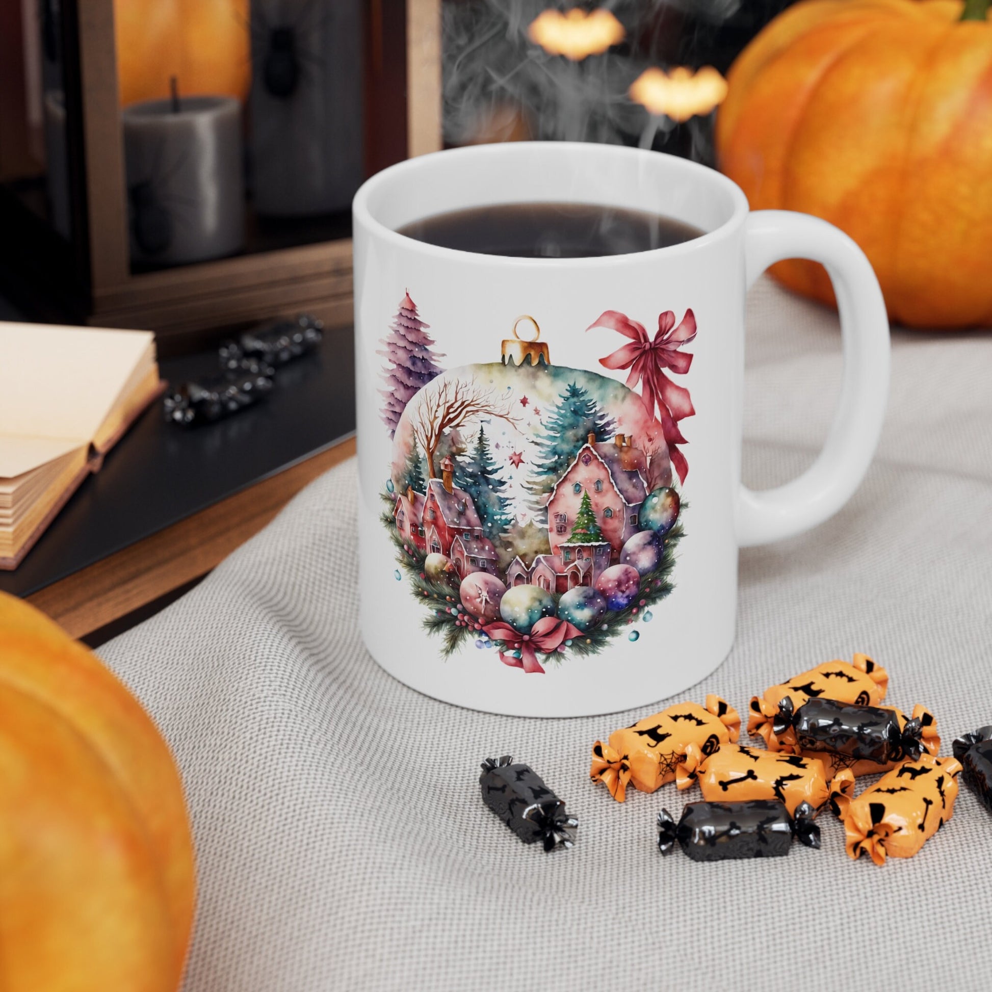 The Christmas Ornament Village Mug Makes the Perfect Gift for Friends, Family, Coworkers or yourself.  Check Out My Shop for even more Great Designs.
www.scorpiontees.etsy.com