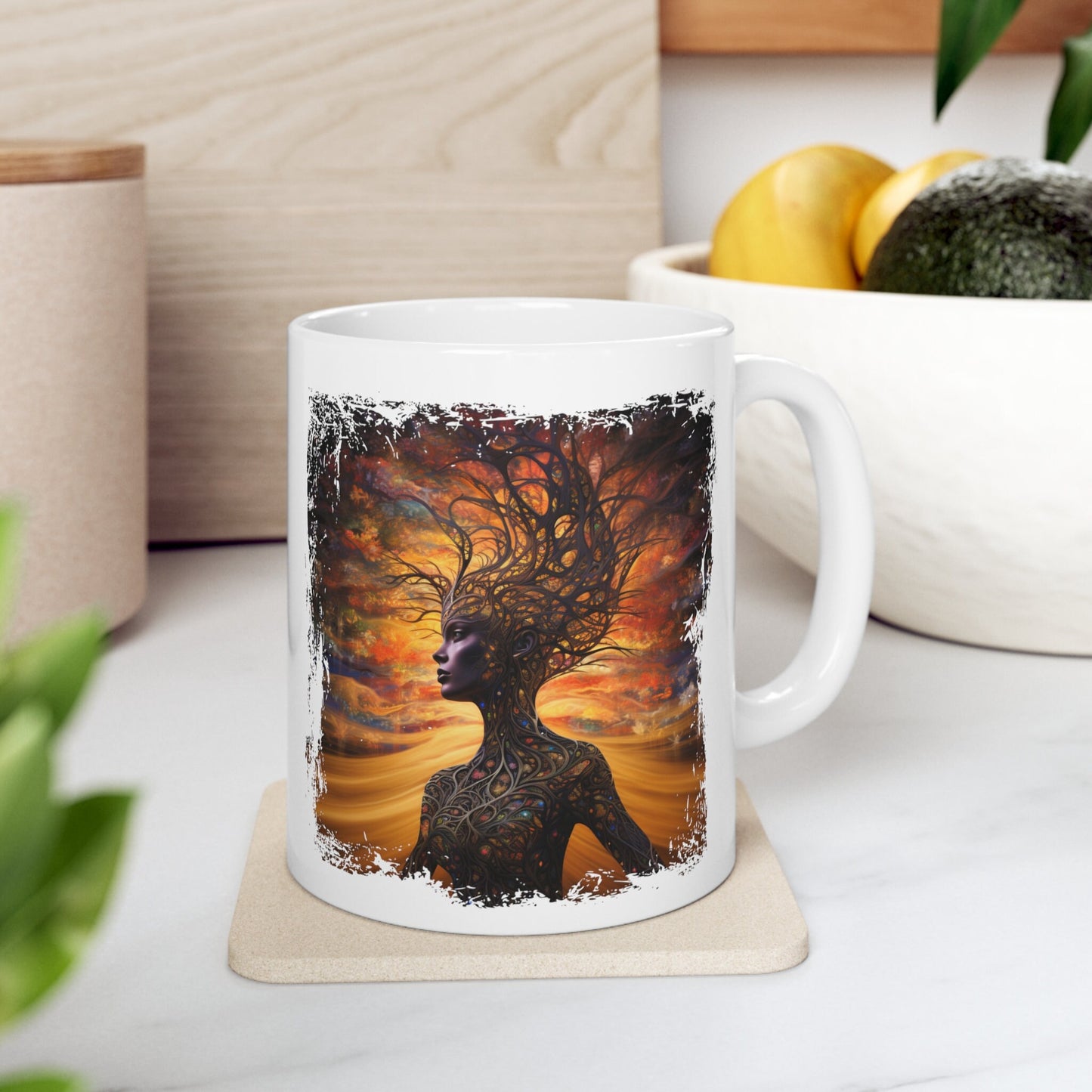 Mother Earth Mug, Celebration of women and earth mug, Beautiful mug for going green, Great gift mug for family and friends