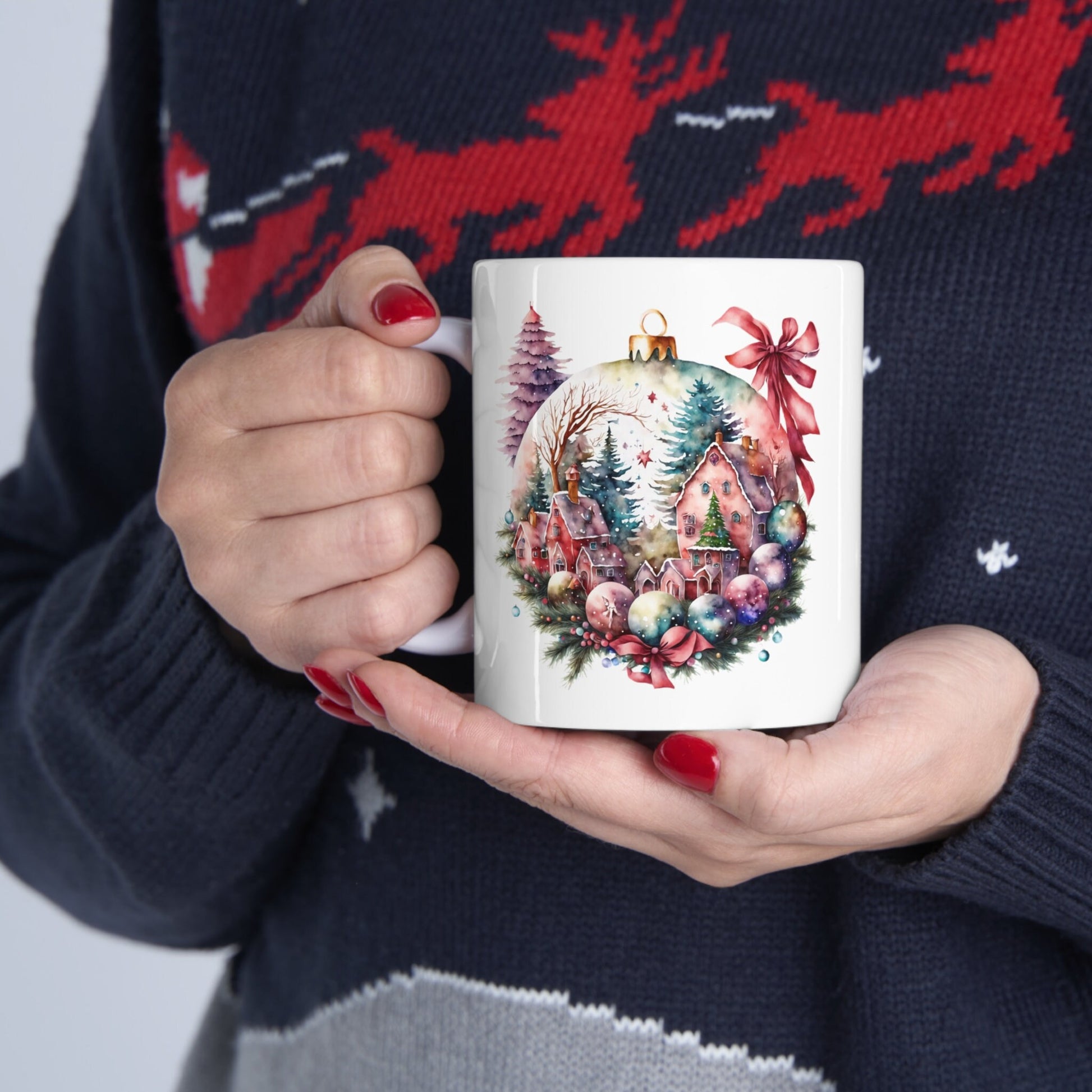 The Christmas Ornament Village Mug Makes the Perfect Gift for Friends, Family, Coworkers or yourself.  Check Out My Shop for even more Great Designs.
www.scorpiontees.etsy.com