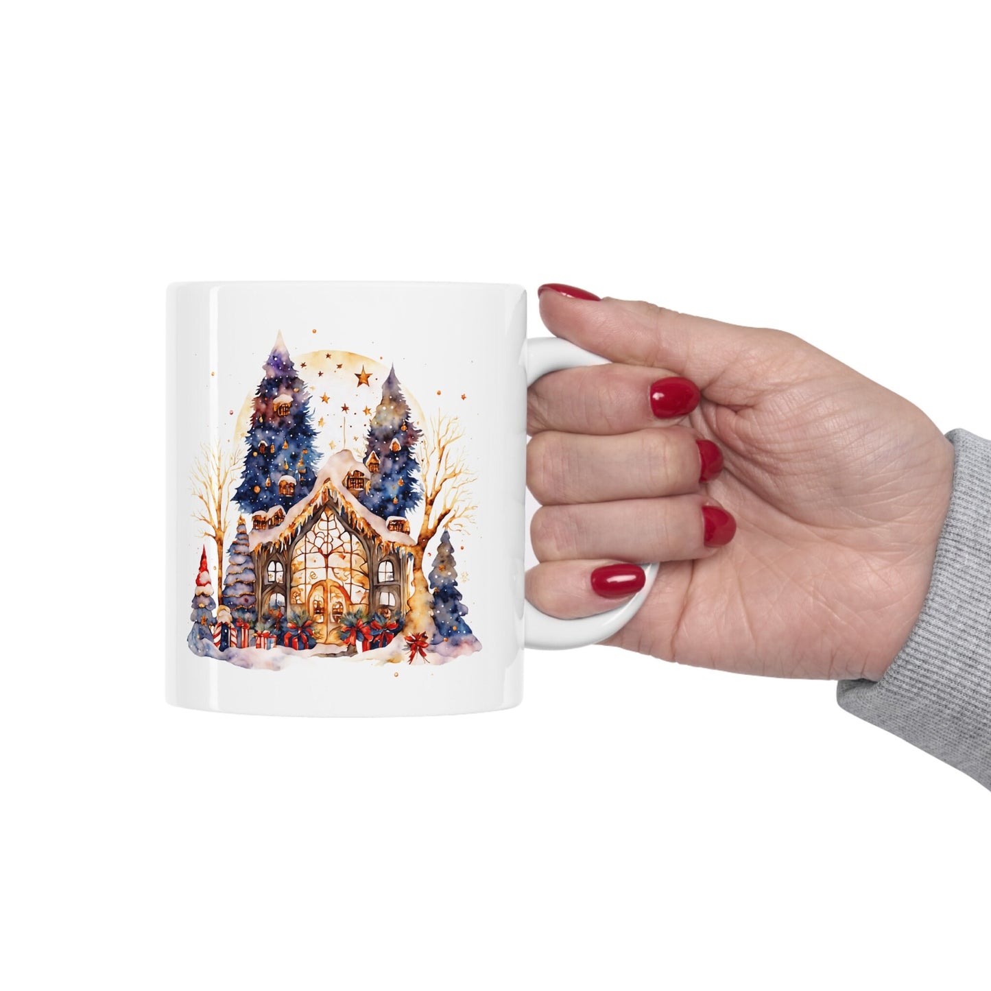 Wonderful Christmas Scenery Mug, Perfect Holiday Cheer Coffee Mug, Gift Mug for Christmas Spirit, Cute X-Mas mug for Family and friends