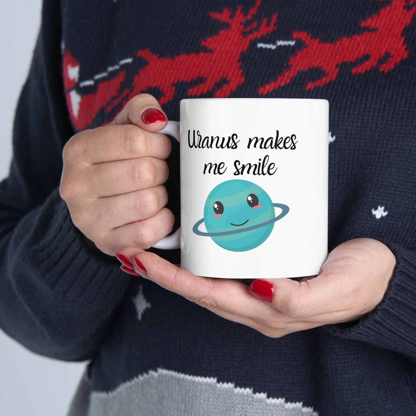 Uranus makes me Smile Coffee Mug, Uranus Mug, Cute Uranus Planet Mug, Funny Mug from Uranus, Drink from Uranus, Uranus Ceramic Mug,