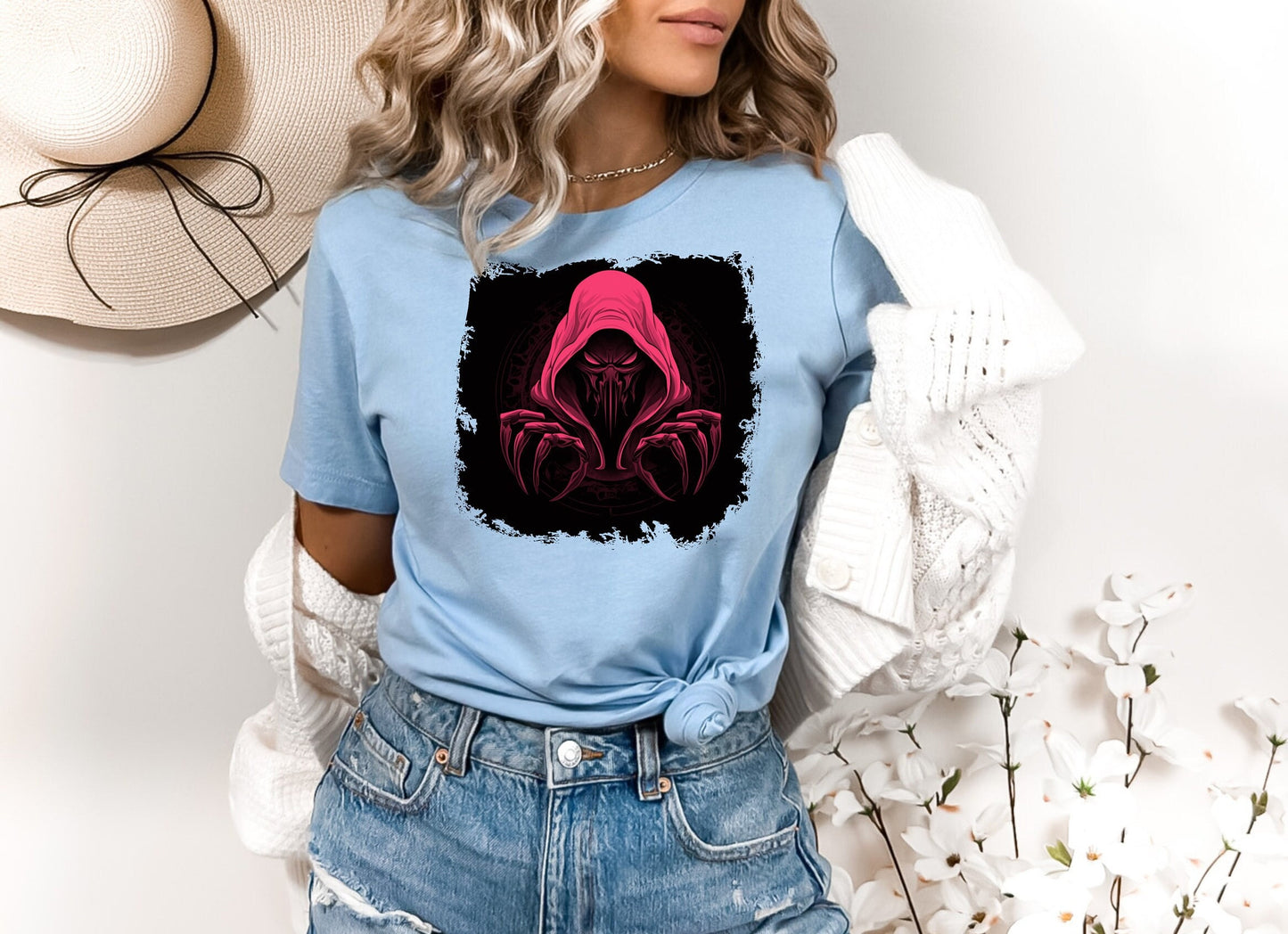Hooded Scorpion Monster, Scary Creature with Hoodie, Graphic Tee with hooded character, Evil Demon, frightening beast. Horrifying nightmare