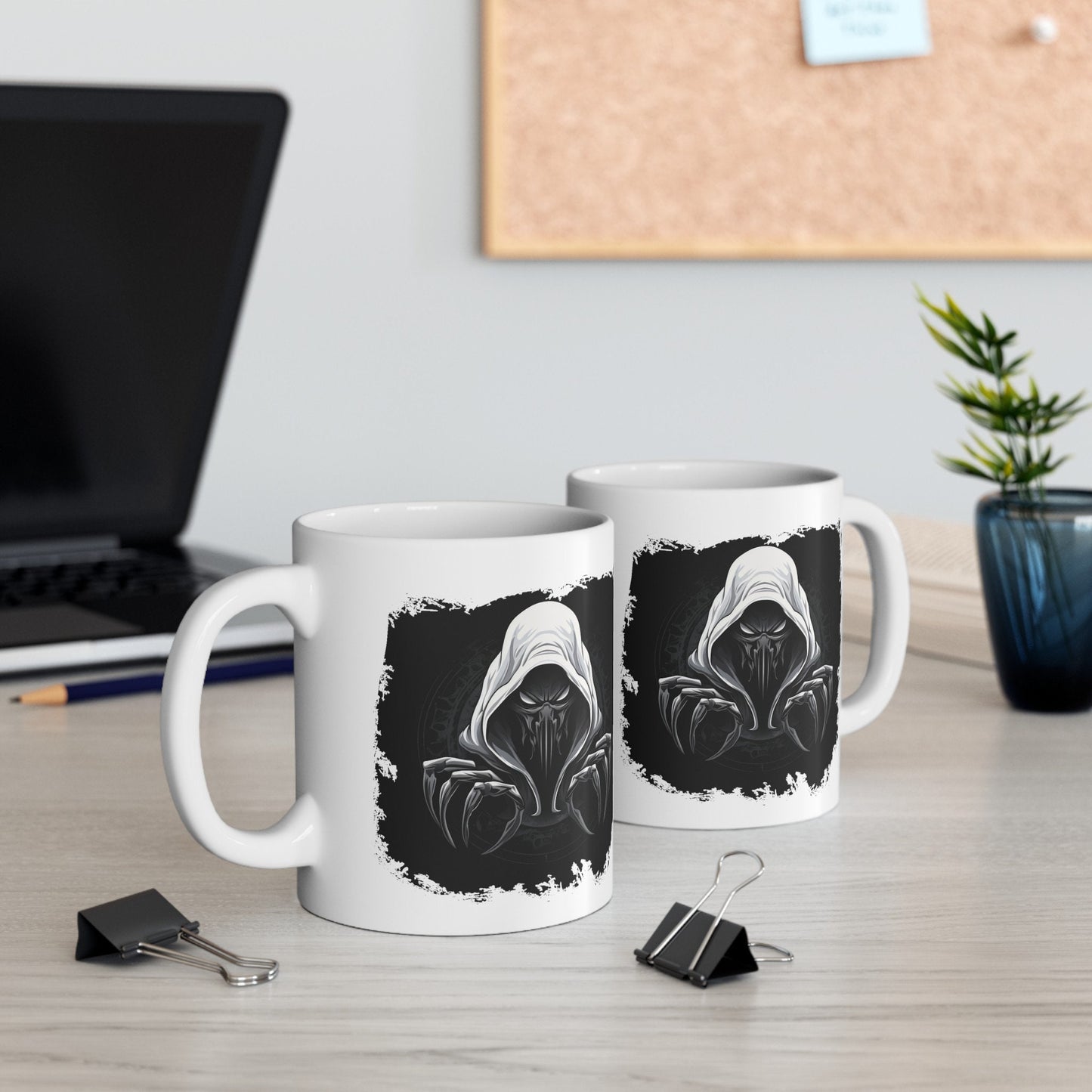 Hooded Scorpion Monster, Scary Creature with Hoodie, Coffee Mug with hooded character, Evil Demon, frightening beast. Horrifying nightmare