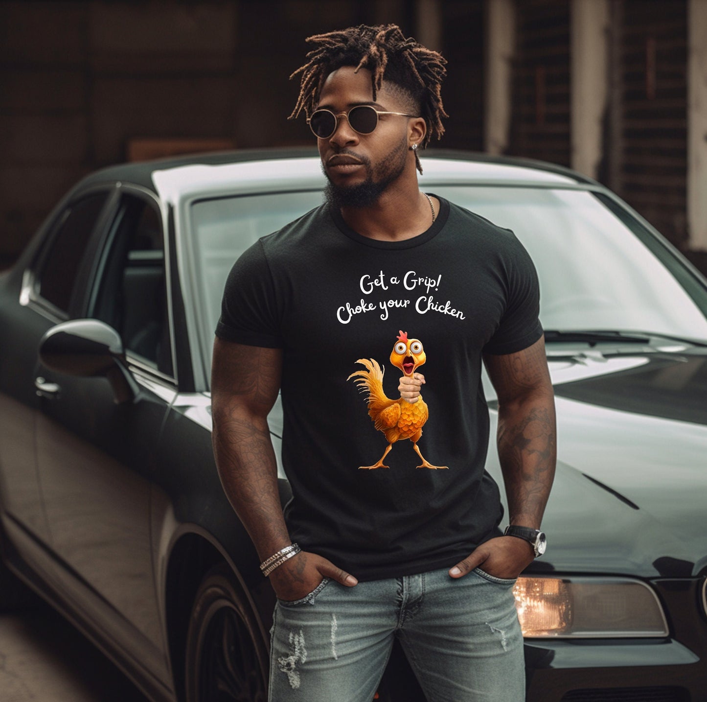 Get a Grip Choke your Chicken shirt, Jerking off T - Shirt, Masturbation Shirt, Funny Sex Tee, Stroke the Salami Shirt