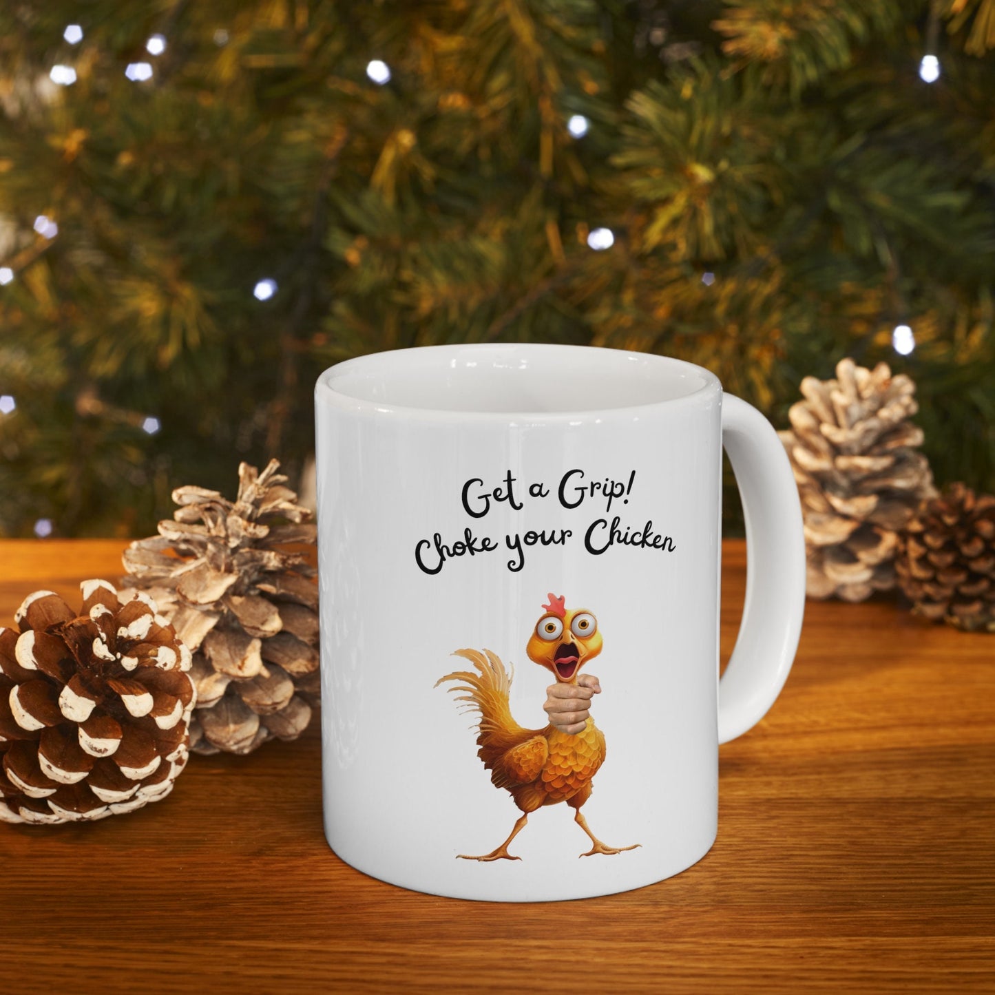 Get a Grip Choke your Chicken Mug, Jerking off Coffe mug, Masturbation Mug, Funny Sex Cup, Stroke the Salami Mug