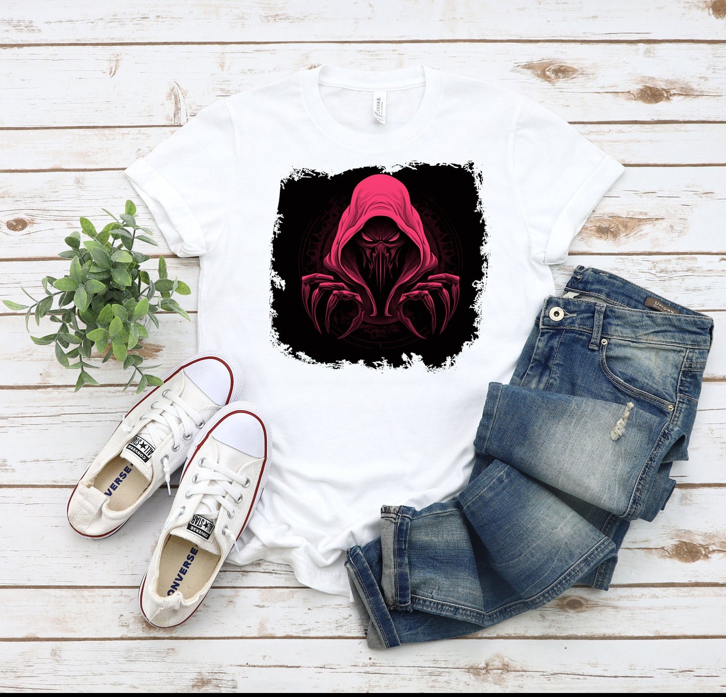 Hooded Scorpion Monster, Scary Creature with Hoodie, Graphic Tee with hooded character, Evil Demon, frightening beast. Horrifying nightmare