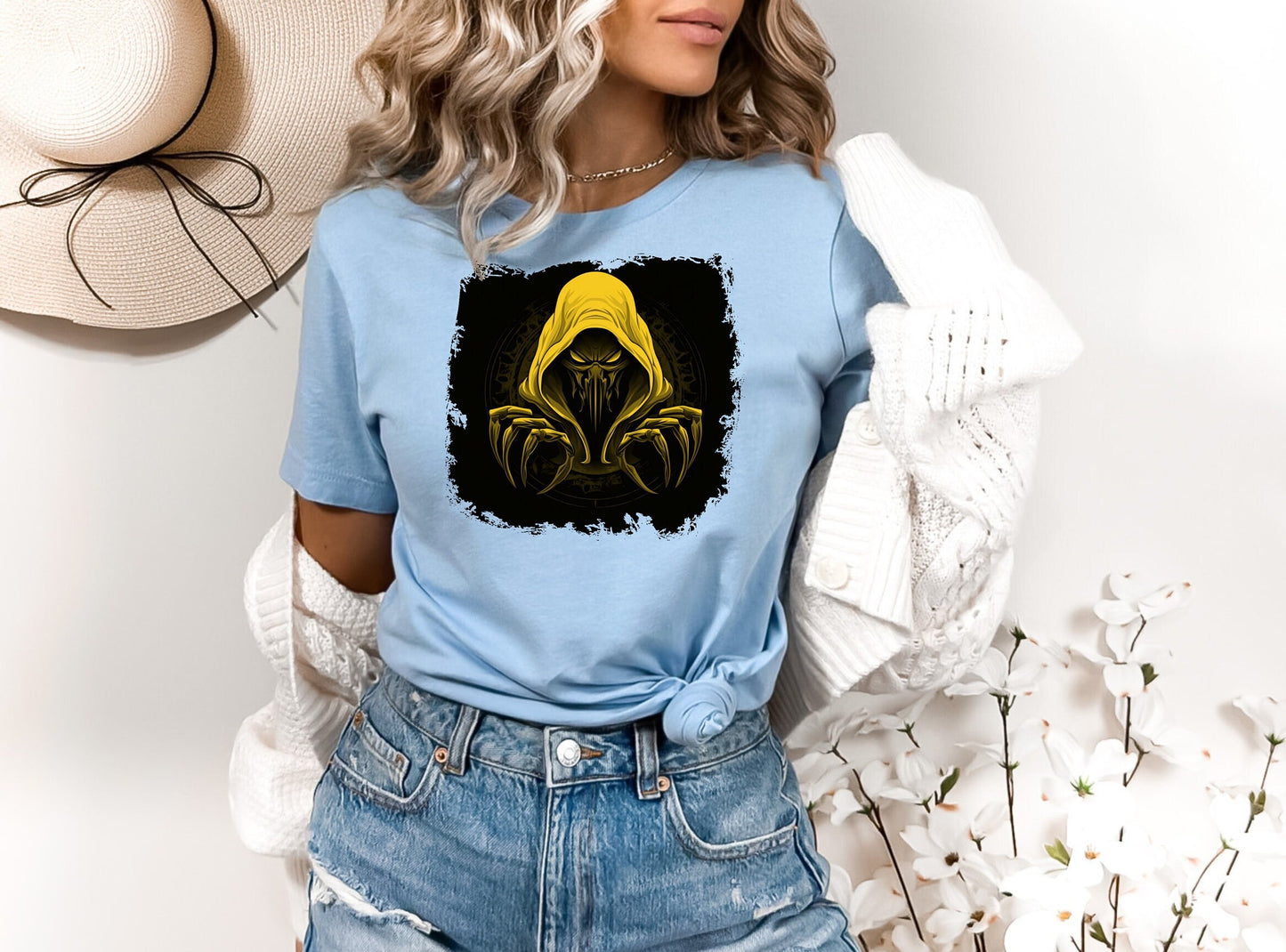 Hooded Scorpion Monster, Scary Creature with Hoodie, Graphic Tee with hooded character, Evil Demon, frightening beast. Horrifying nightmare