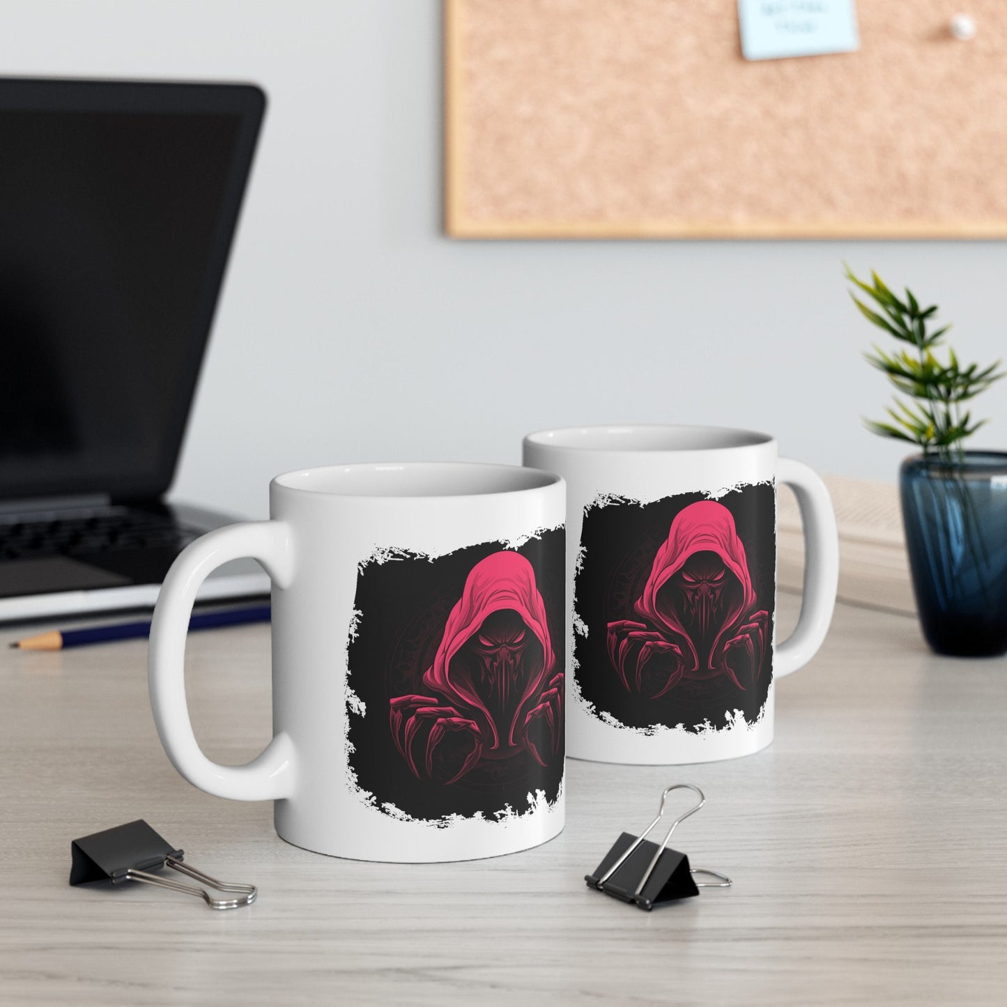 Hooded Scorpion Monster, Scary Creature with Hoodie, Coffee Mug with hooded character, Evil Demon, frightening beast. Horrifying nightmare