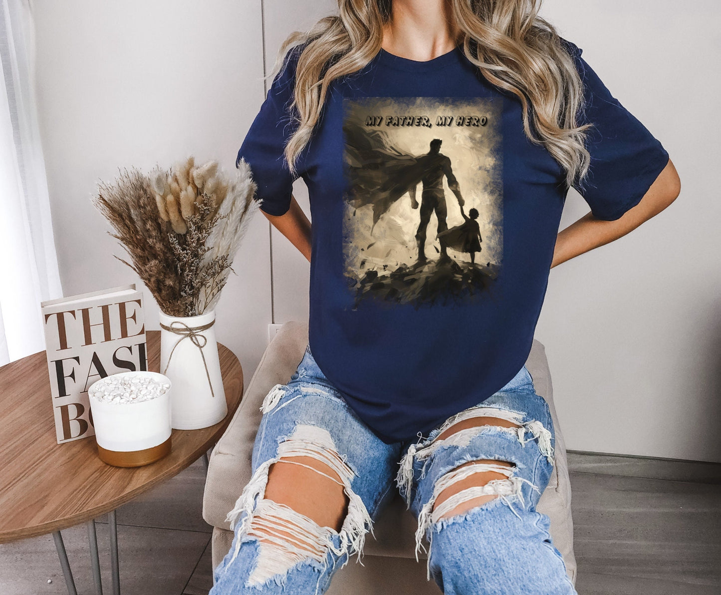 My Father My Hero Shirt for Dad, Gift Tee to show your father how much he means to you, My Father is my role model shirt, Fathers Day Shirt