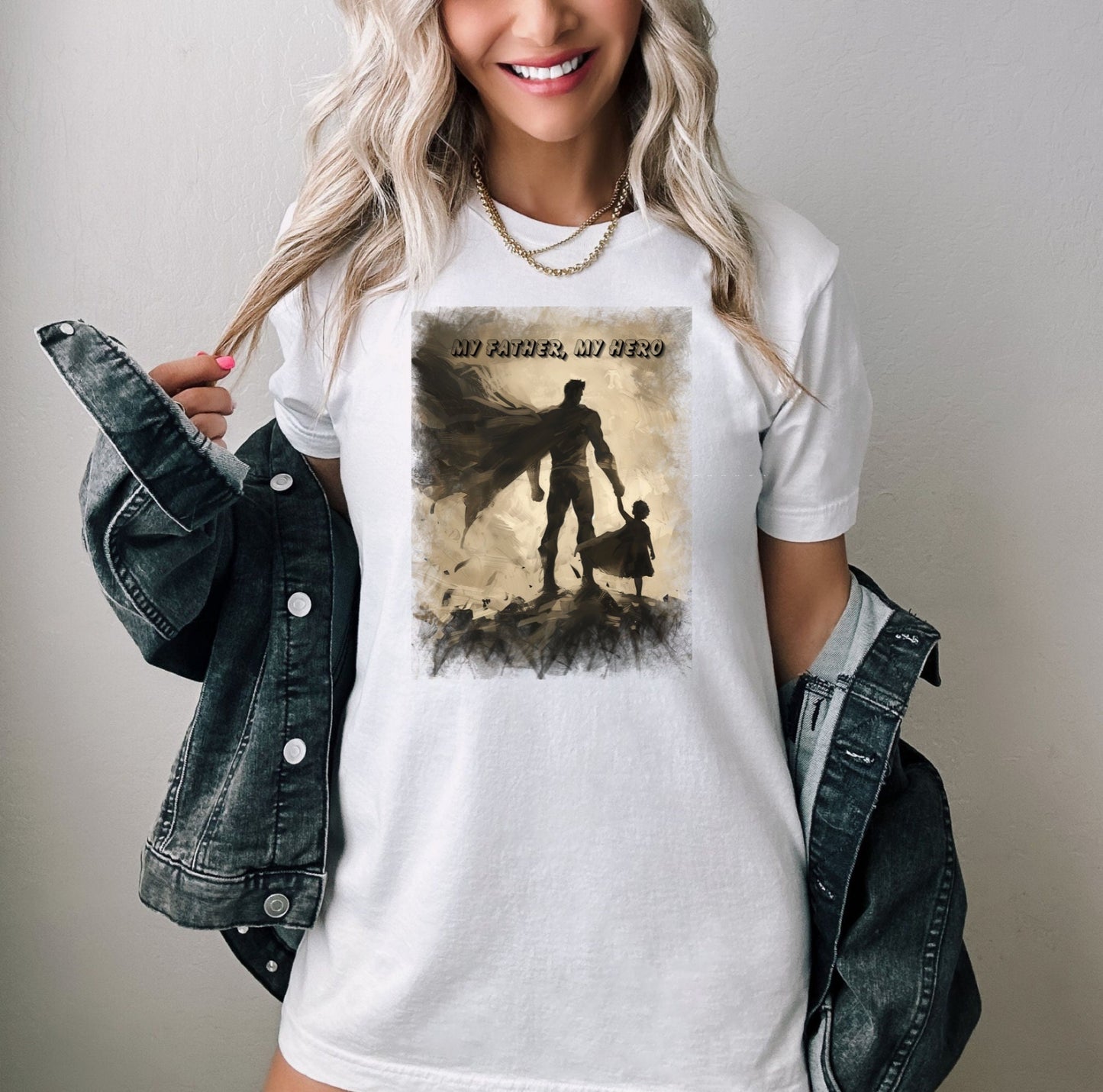 My Father My Hero Shirt for Dad, Gift Tee to show your father how much he means to you, My Father is my role model shirt, Fathers Day Shirt