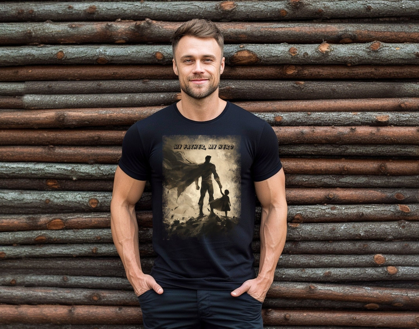 My Father My Hero Shirt for Dad, Gift Tee to show your father how much he means to you, My Father is my role model shirt, Fathers Day Shirt