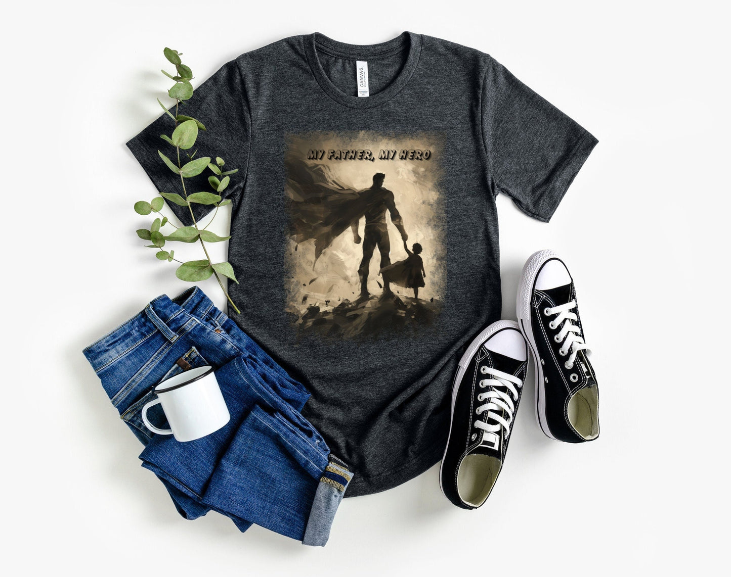 My Father My Hero Shirt for Dad, Gift Tee to show your father how much he means to you, My Father is my role model shirt, Fathers Day Shirt