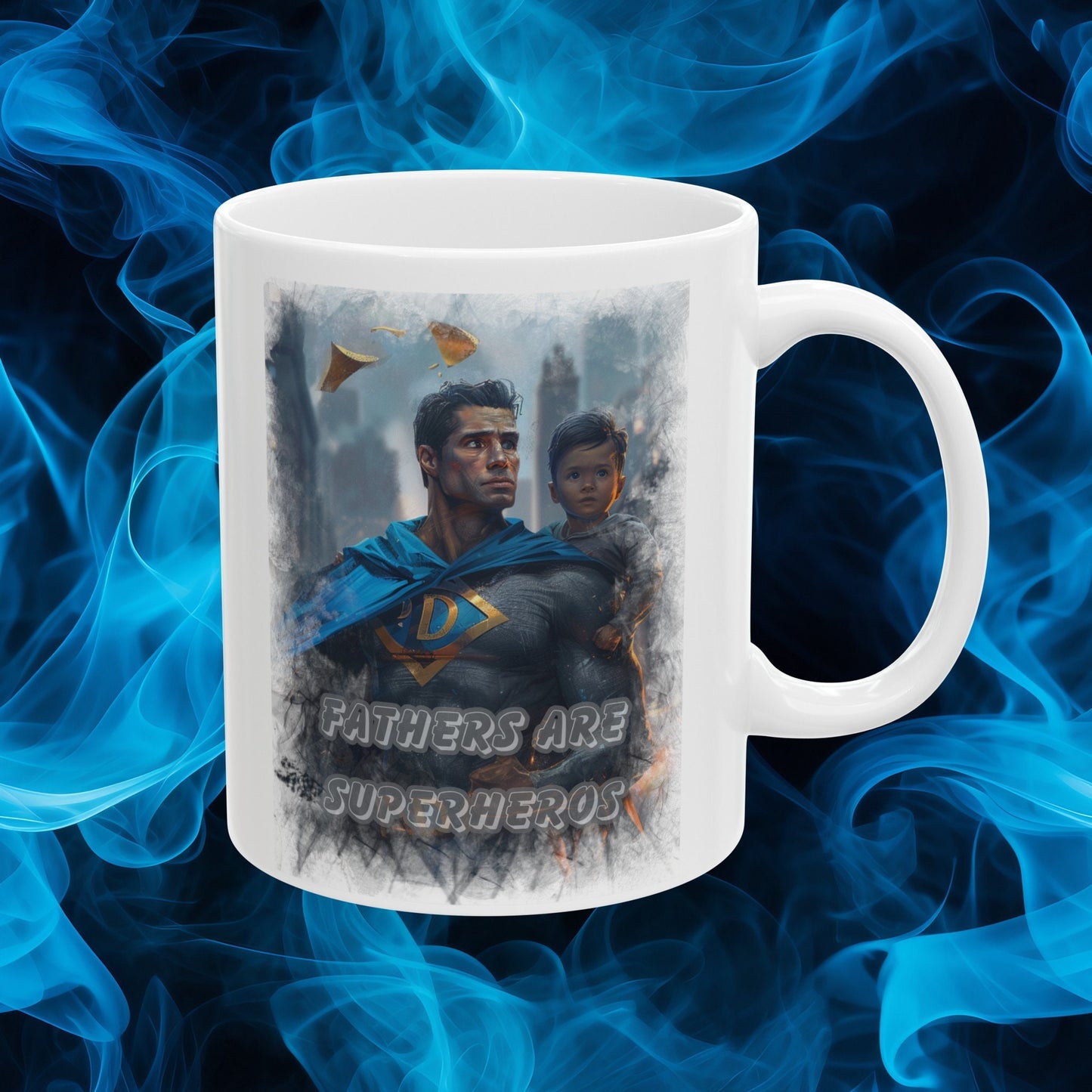 Fathers are Superheros Coffee Mug for Dad, Gift Mug to show Dad how much he means to you, My Father is my role model Mug, Fathers Day Mug