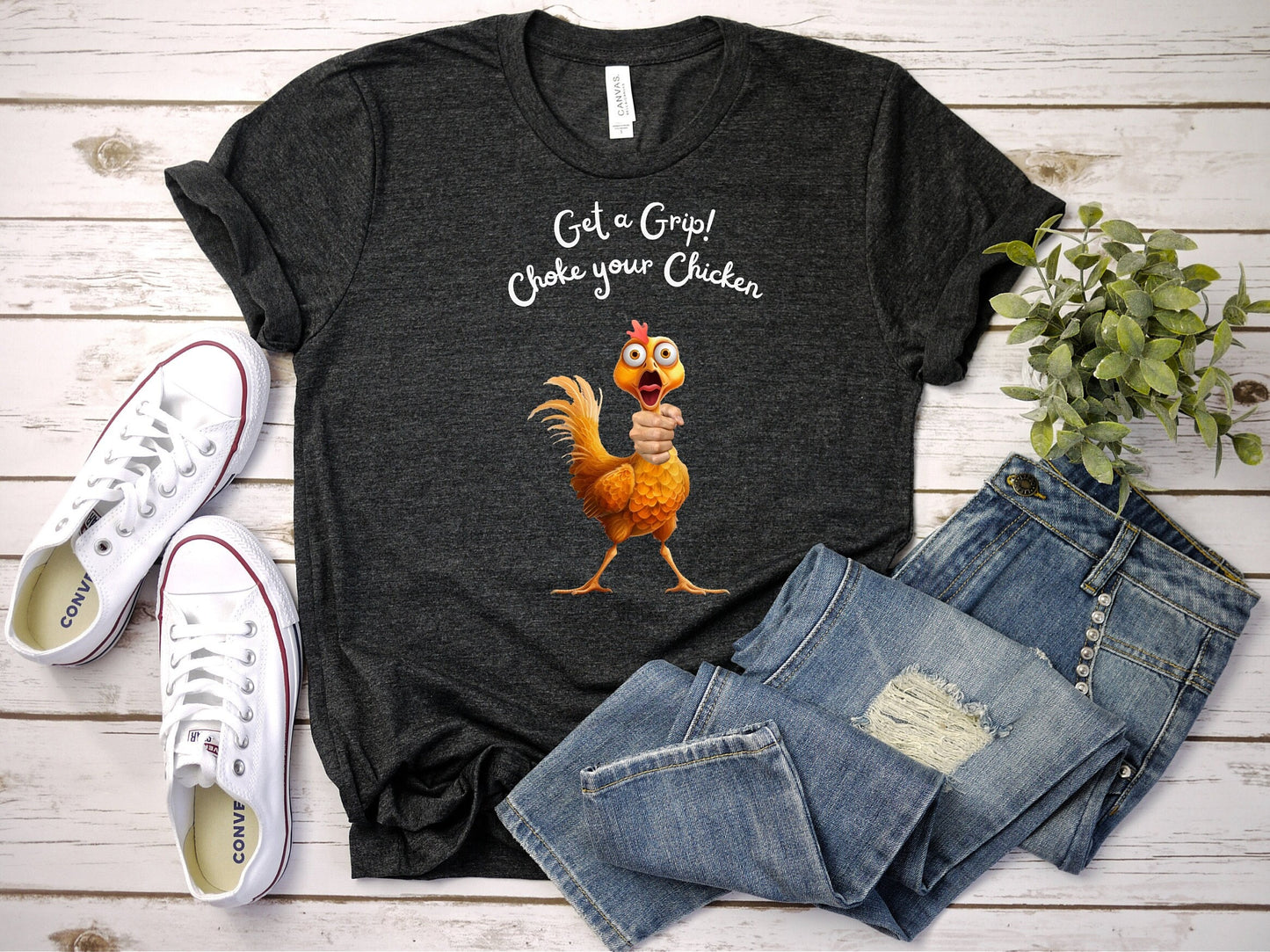 Get a Grip Choke your Chicken shirt, Jerking off T - Shirt, Masturbation Shirt, Funny Sex Tee, Stroke the Salami Shirt
