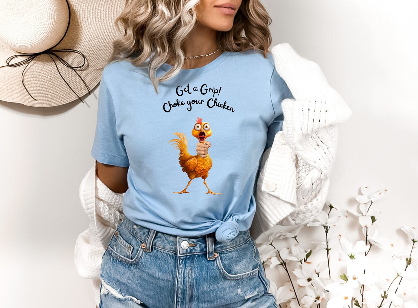 Get a Grip Choke your Chicken shirt, Jerking off T - Shirt, Masturbation Shirt, Funny Sex Tee, Stroke the Salami Shirt