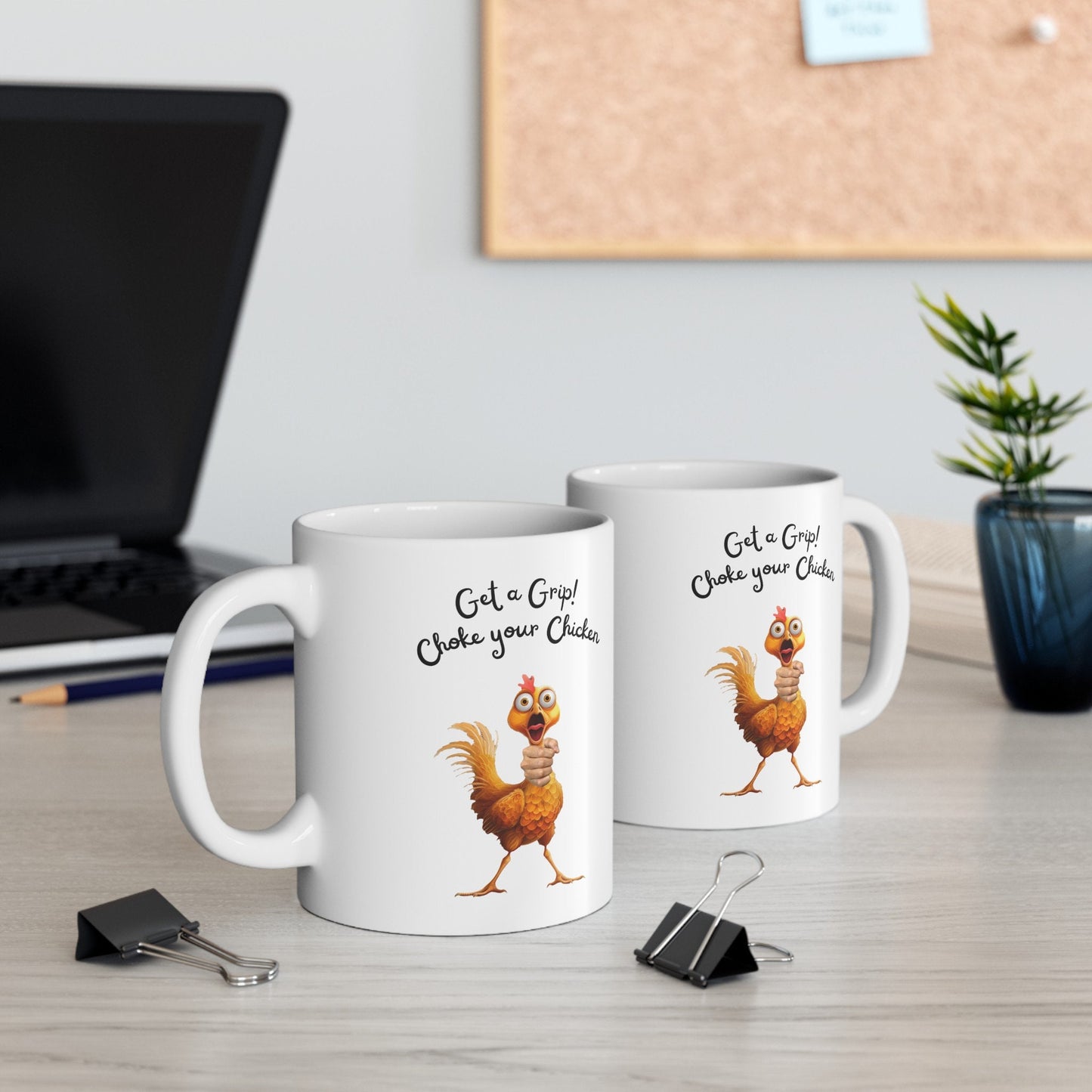 Get a Grip Choke your Chicken Mug, Jerking off Coffe mug, Masturbation Mug, Funny Sex Cup, Stroke the Salami Mug