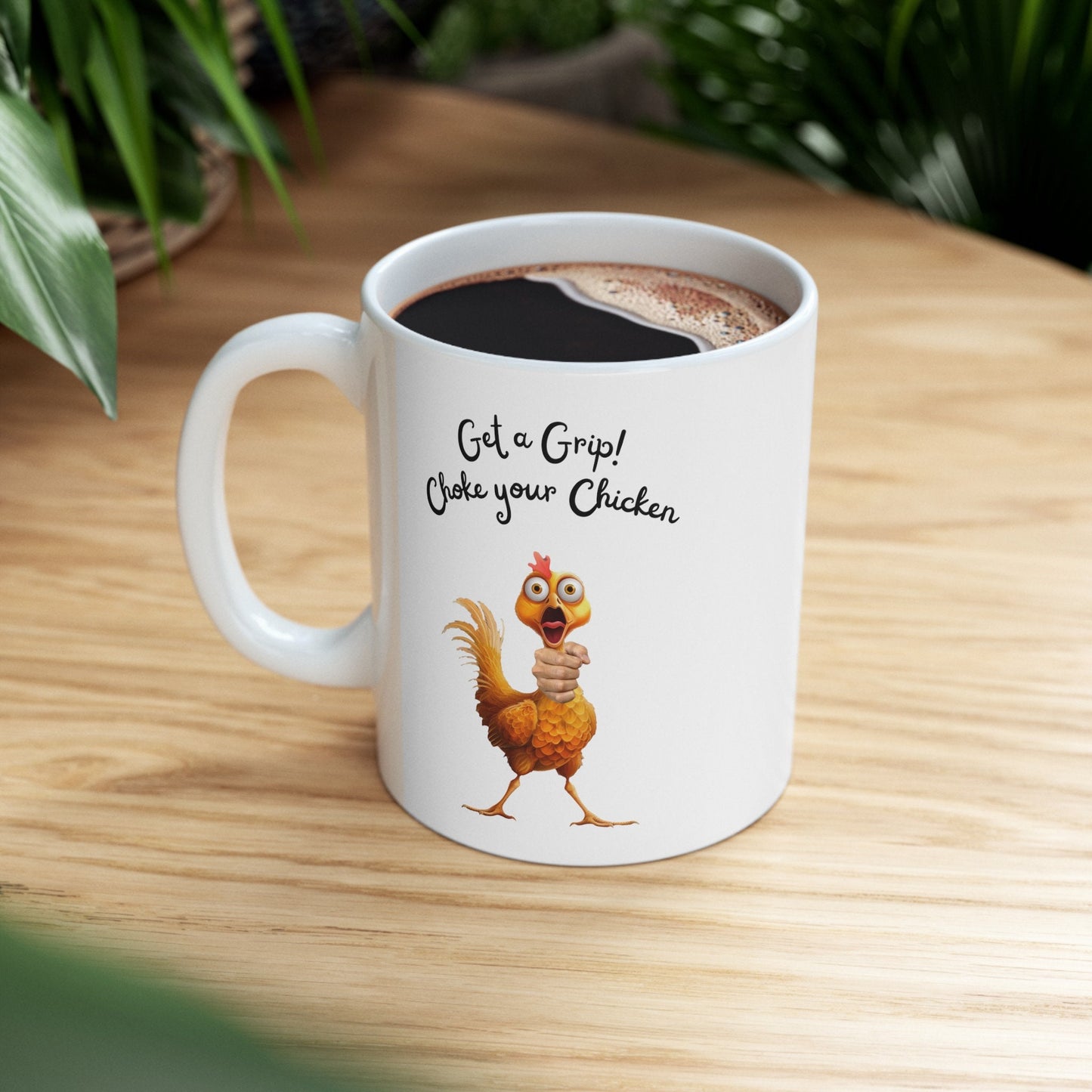 Get a Grip Choke your Chicken Mug, Jerking off Coffe mug, Masturbation Mug, Funny Sex Cup, Stroke the Salami Mug