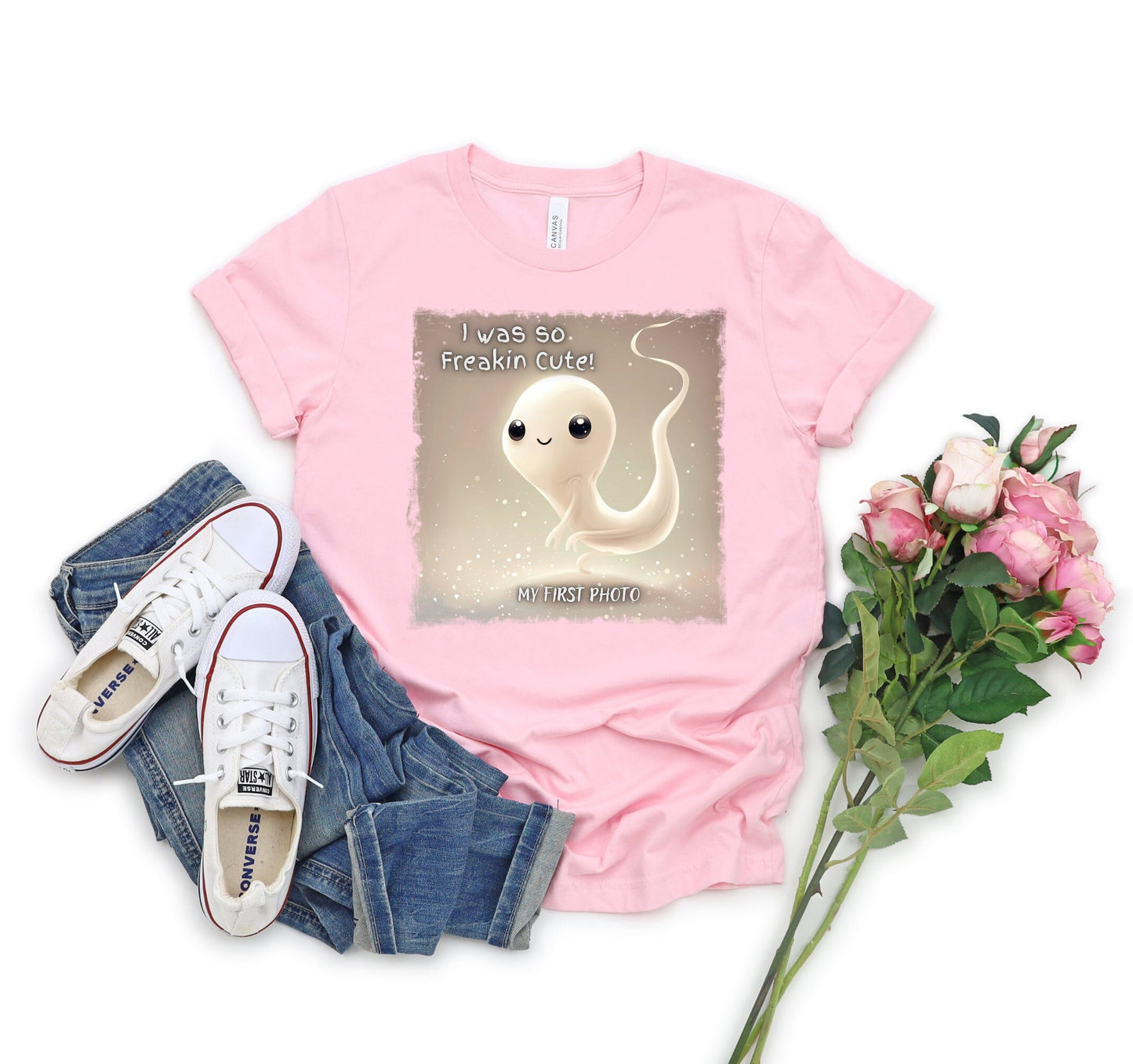 I was so Freakin Cute Sperm Shirt, My First Photo Sperm Tee, Super Cute Sperm T - Shirt, Adorable Sperm baby picture tee