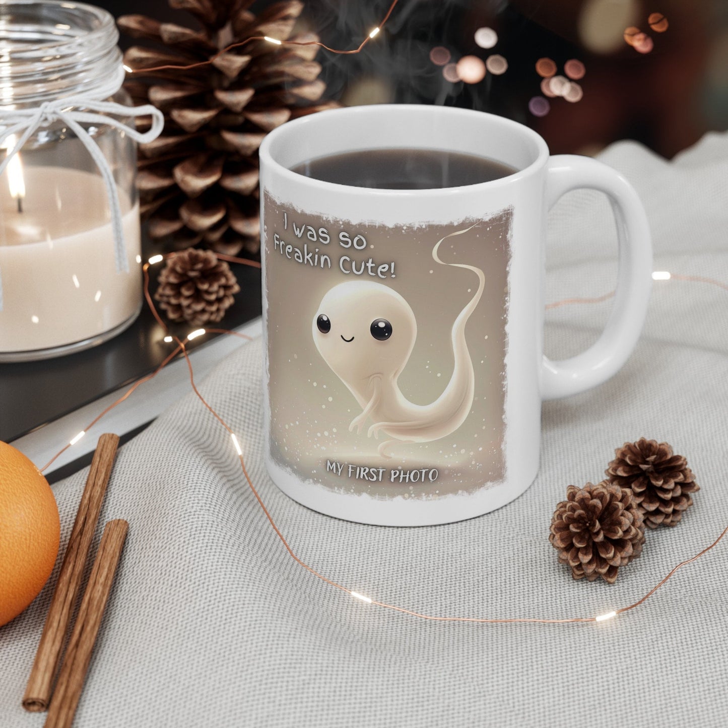 I was so Freakin Cute Sperm Coffee, My First Photo Sperm Cup, Super Cute Sperm Mug, Adorable Sperm baby picture Mug