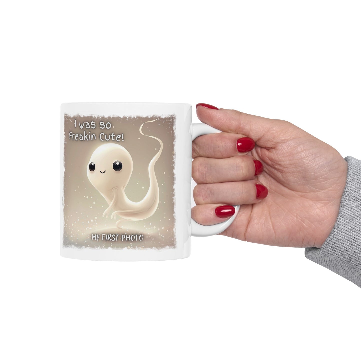 I was so Freakin Cute Sperm Coffee, My First Photo Sperm Cup, Super Cute Sperm Mug, Adorable Sperm baby picture Mug