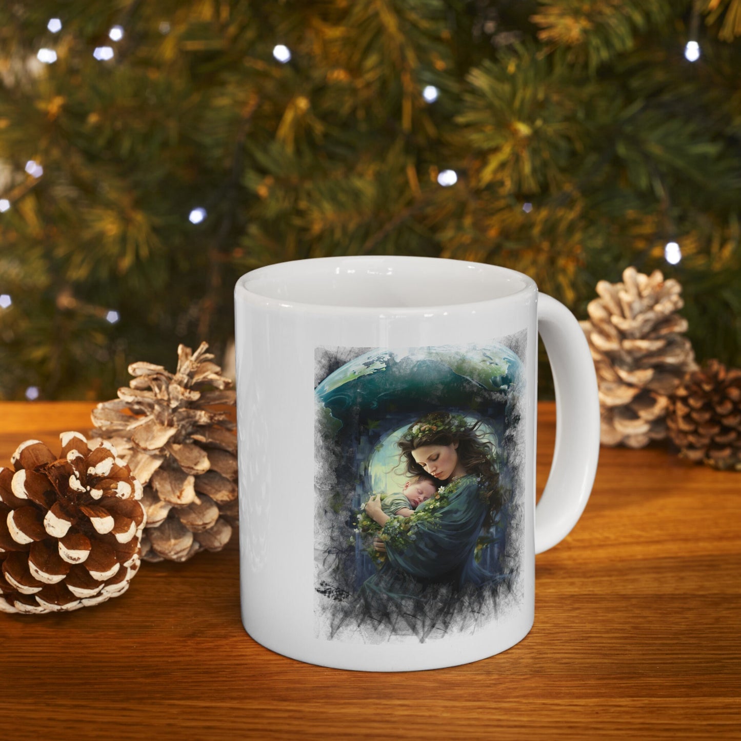 Mother of Earth Mug, Celebration of women and earth mug, Beautiful mug for going green, Great gift mug for family and friends