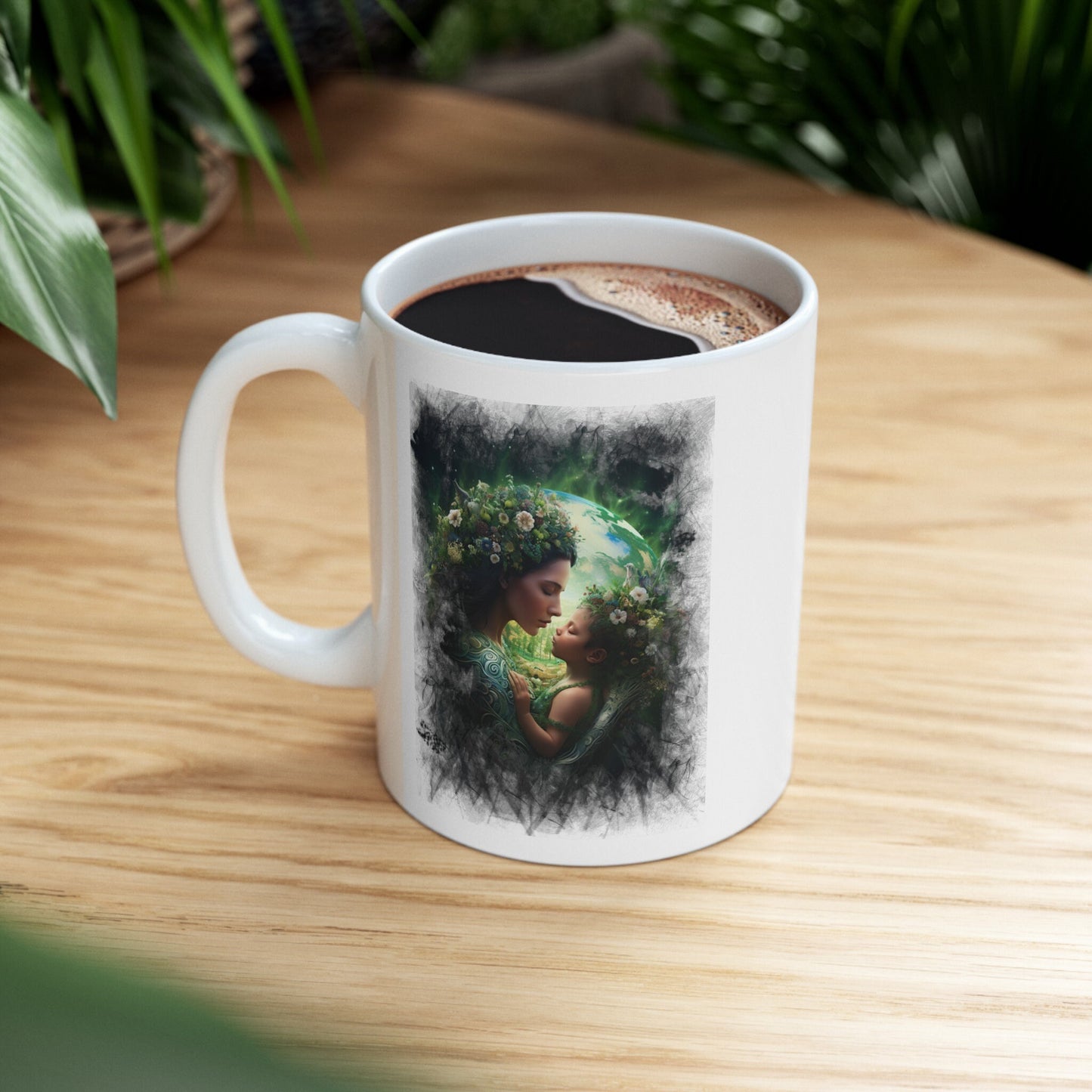 Mother of Earth Mug, Celebration of women and earth mug, Beautiful mug for going green, Great gift mug for family and friends