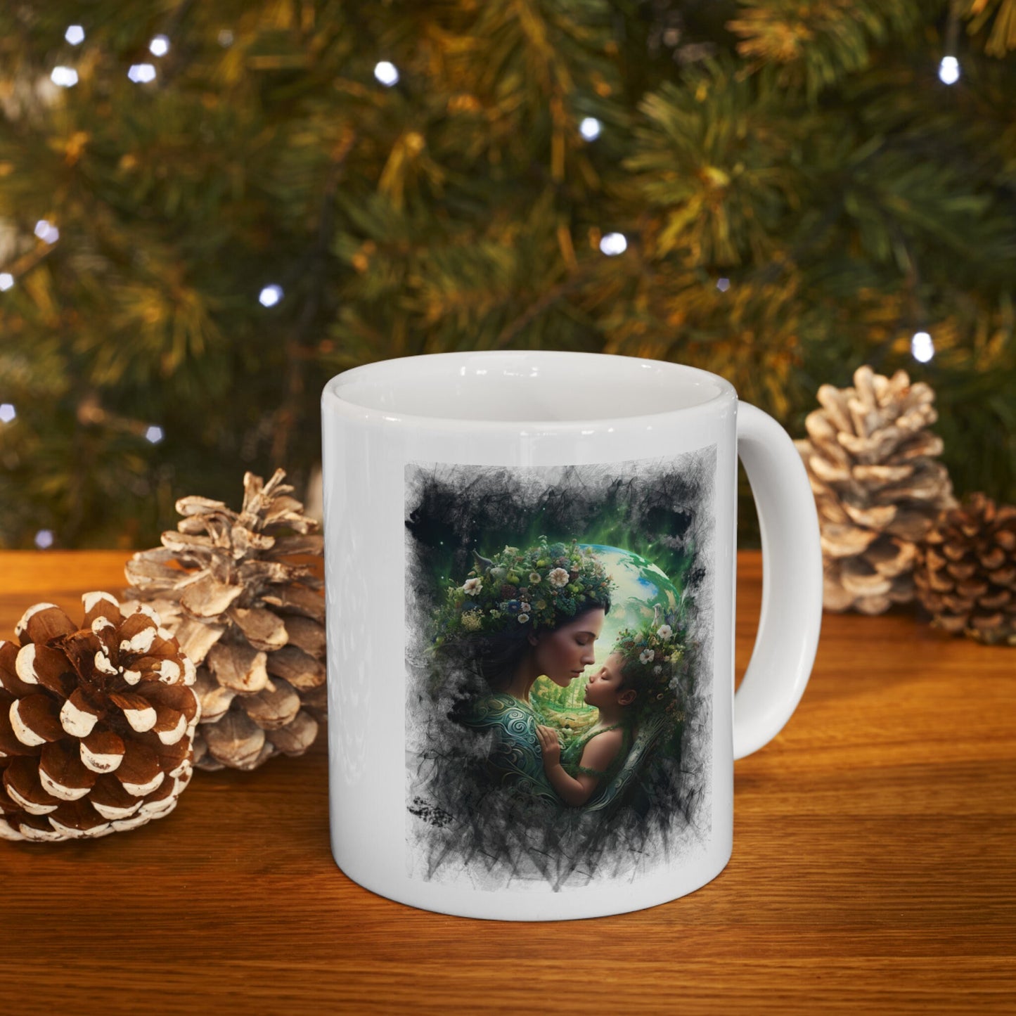 Mother of Earth Mug, Celebration of women and earth mug, Beautiful mug for going green, Great gift mug for family and friends