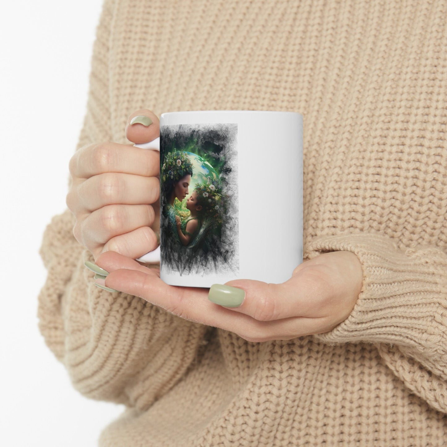 Mother of Earth Mug, Celebration of women and earth mug, Beautiful mug for going green, Great gift mug for family and friends