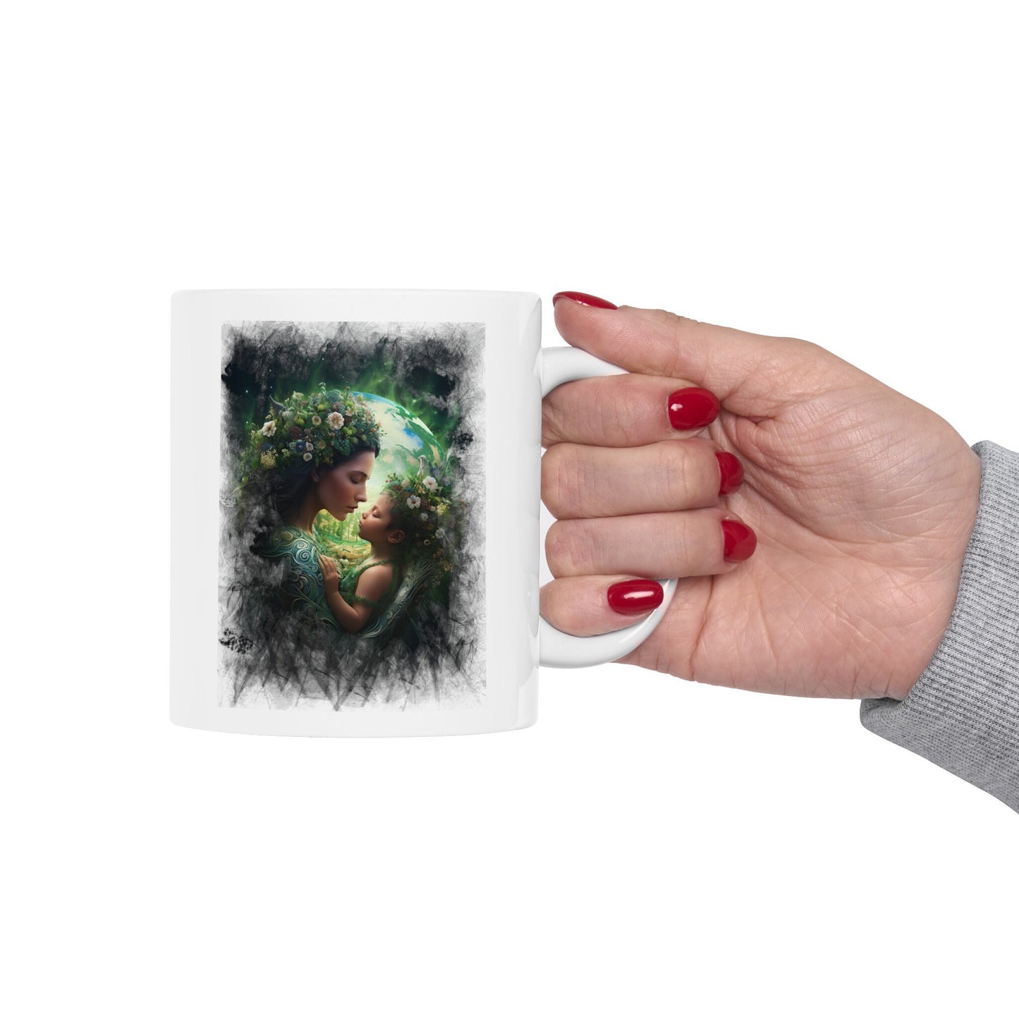 Mother of Earth Mug, Celebration of women and earth mug, Beautiful mug for going green, Great gift mug for family and friends