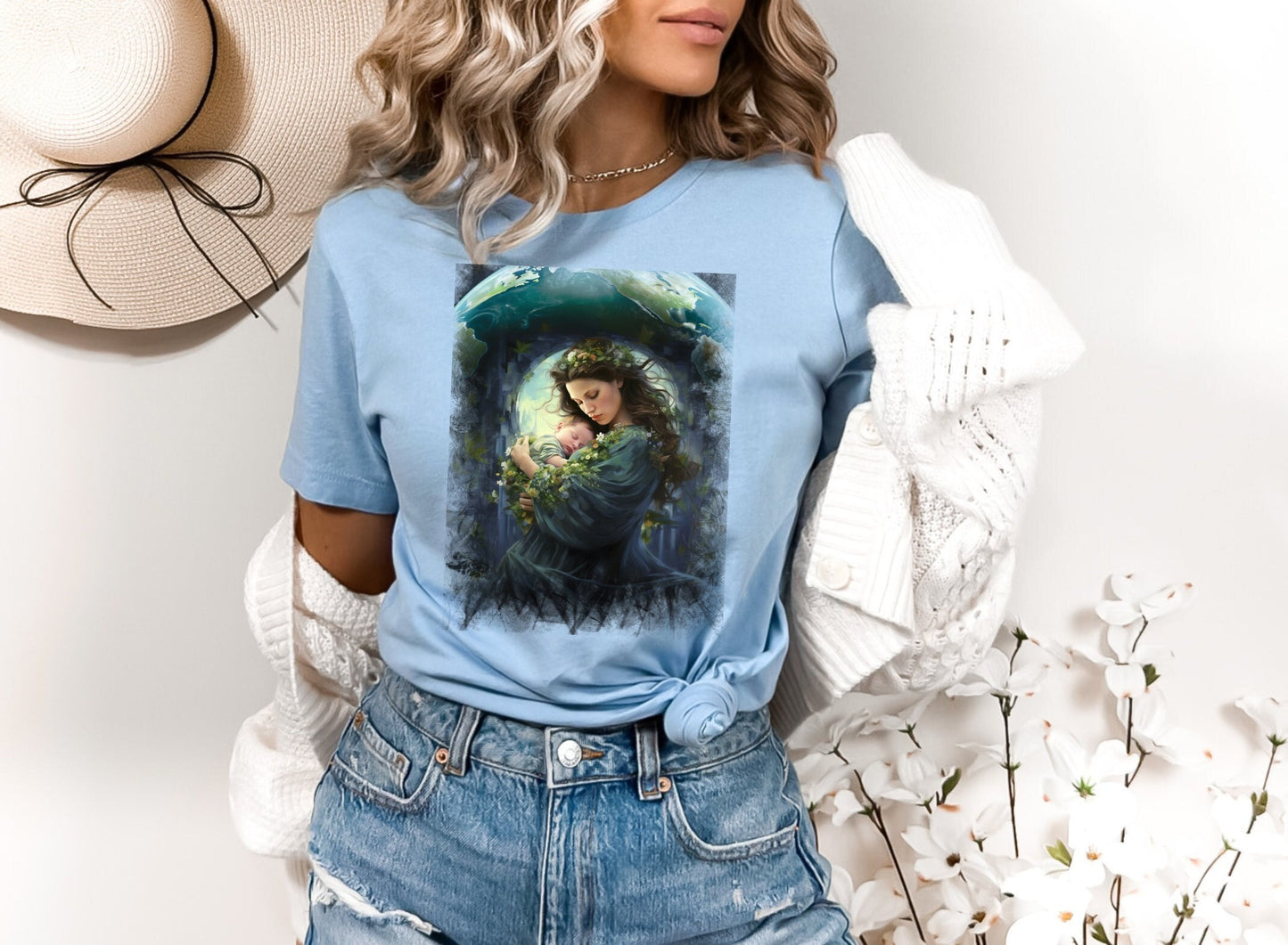 Mother Earth Shirt, Celebration of women and earth Tee, Beautiful Graphic Tee for going green, Great gift Shirt for family and friends