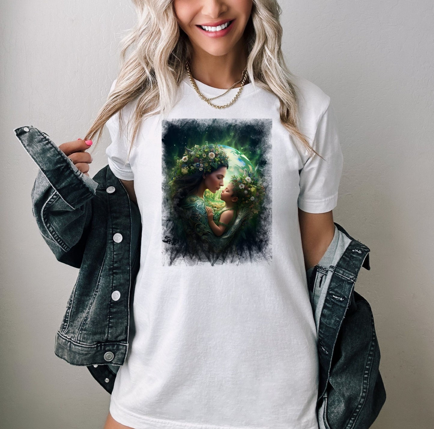Mother Earth Shirt, Celebration of women and earth Tee, Beautiful Graphic Tee for going green, Great gift Shirt for family and friends