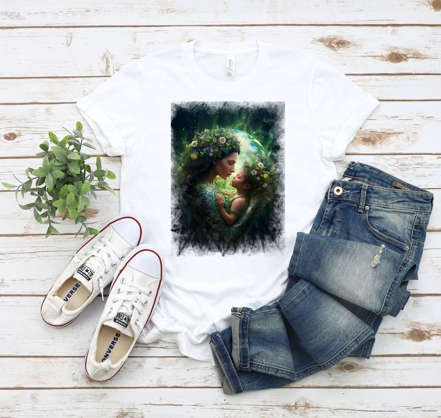 Mother Earth Shirt, Celebration of women and earth Tee, Beautiful Graphic Tee for going green, Great gift Shirt for family and friends