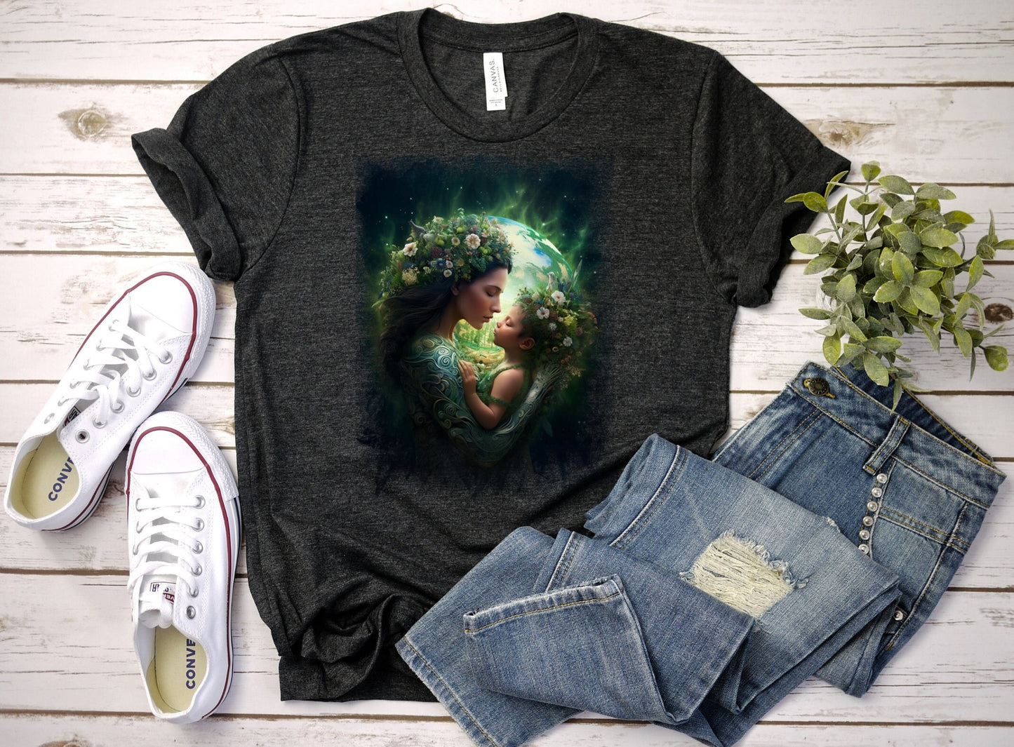 Mother Earth Shirt, Celebration of women and earth Tee, Beautiful Graphic Tee for going green, Great gift Shirt for family and friends