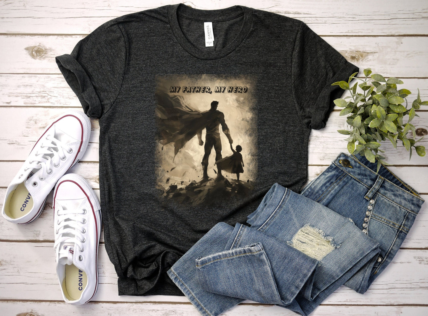 My Father My Hero Shirt for Dad, Gift Tee to show your father how much he means to you, My Father is my role model shirt, Fathers Day Shirt