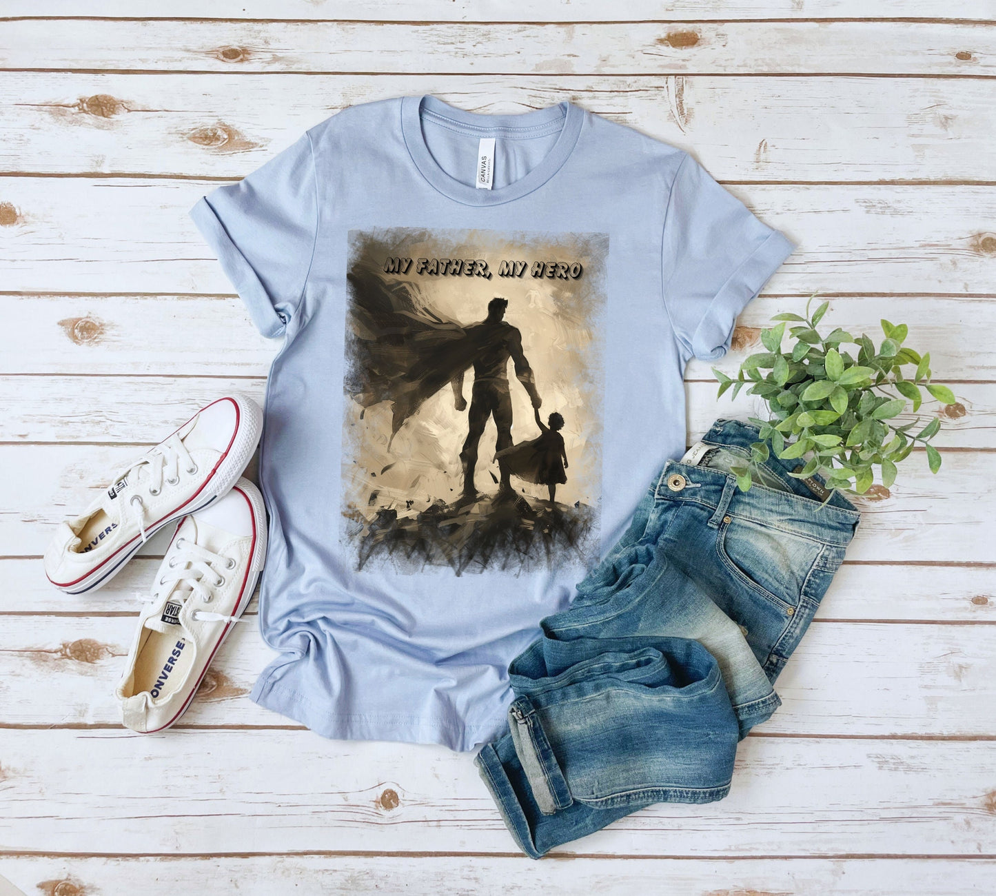 My Father My Hero Shirt for Dad, Gift Tee to show your father how much he means to you, My Father is my role model shirt, Fathers Day Shirt