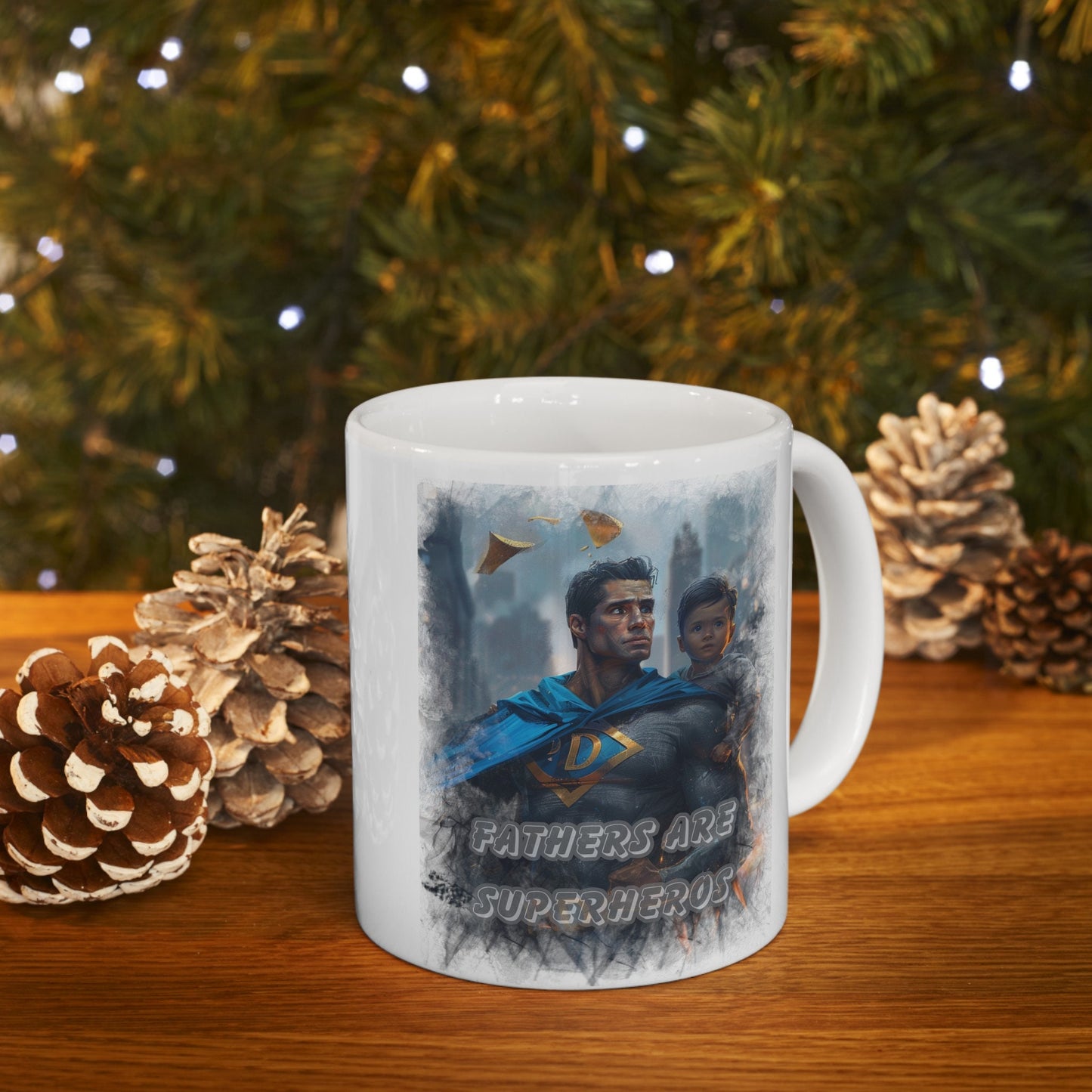 Fathers are Superheros Coffee Mug for Dad, Gift Mug to show Dad how much he means to you, My Father is my role model Mug, Fathers Day Mug