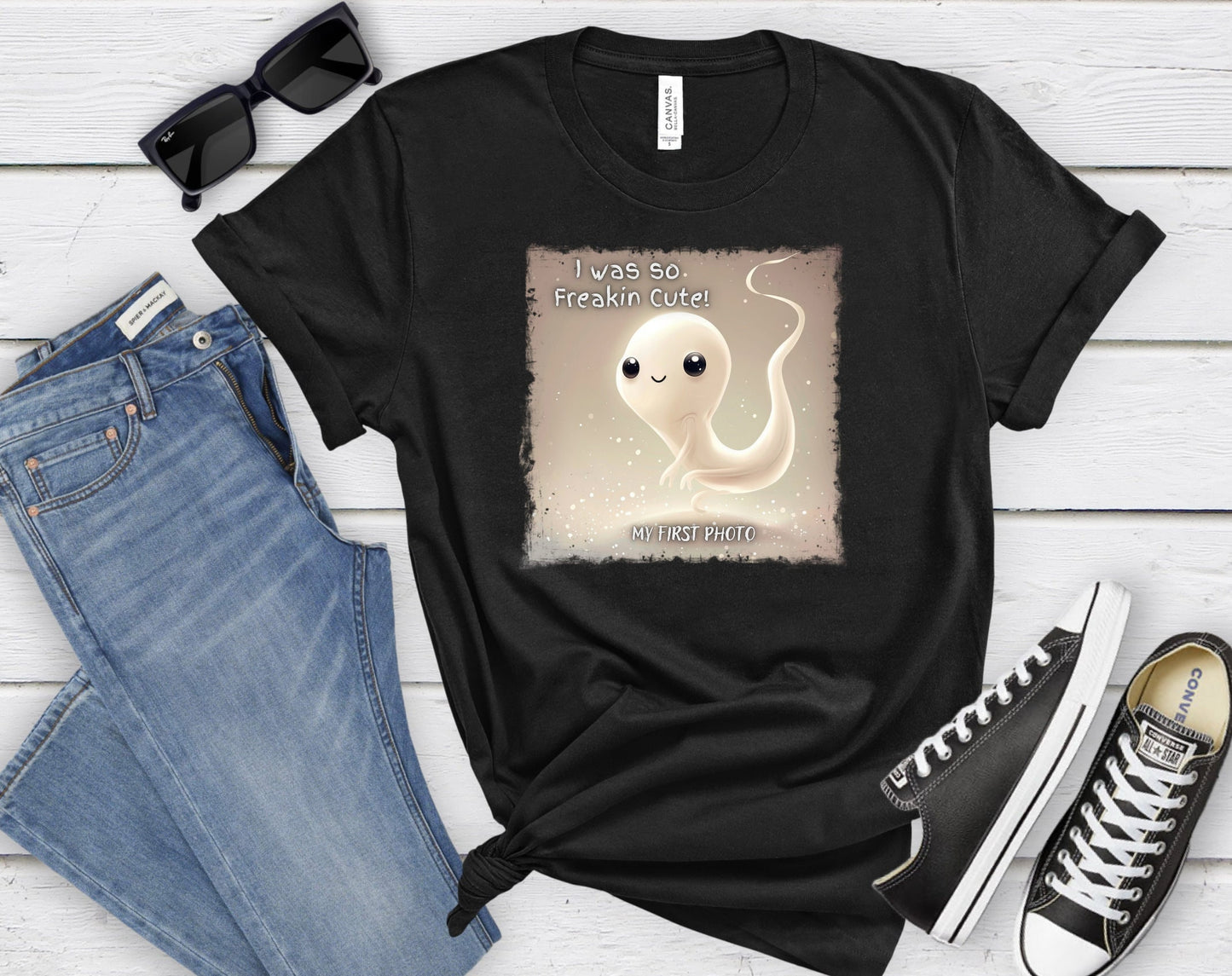 I was so Freakin Cute Sperm Shirt, My First Photo Sperm Tee, Super Cute Sperm T - Shirt, Adorable Sperm baby picture tee