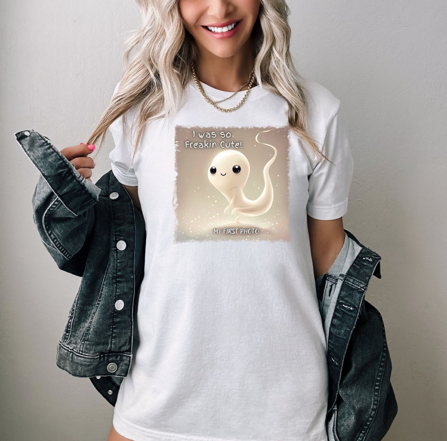 I was so Freakin Cute Sperm Shirt, My First Photo Sperm Tee, Super Cute Sperm T - Shirt, Adorable Sperm baby picture tee
