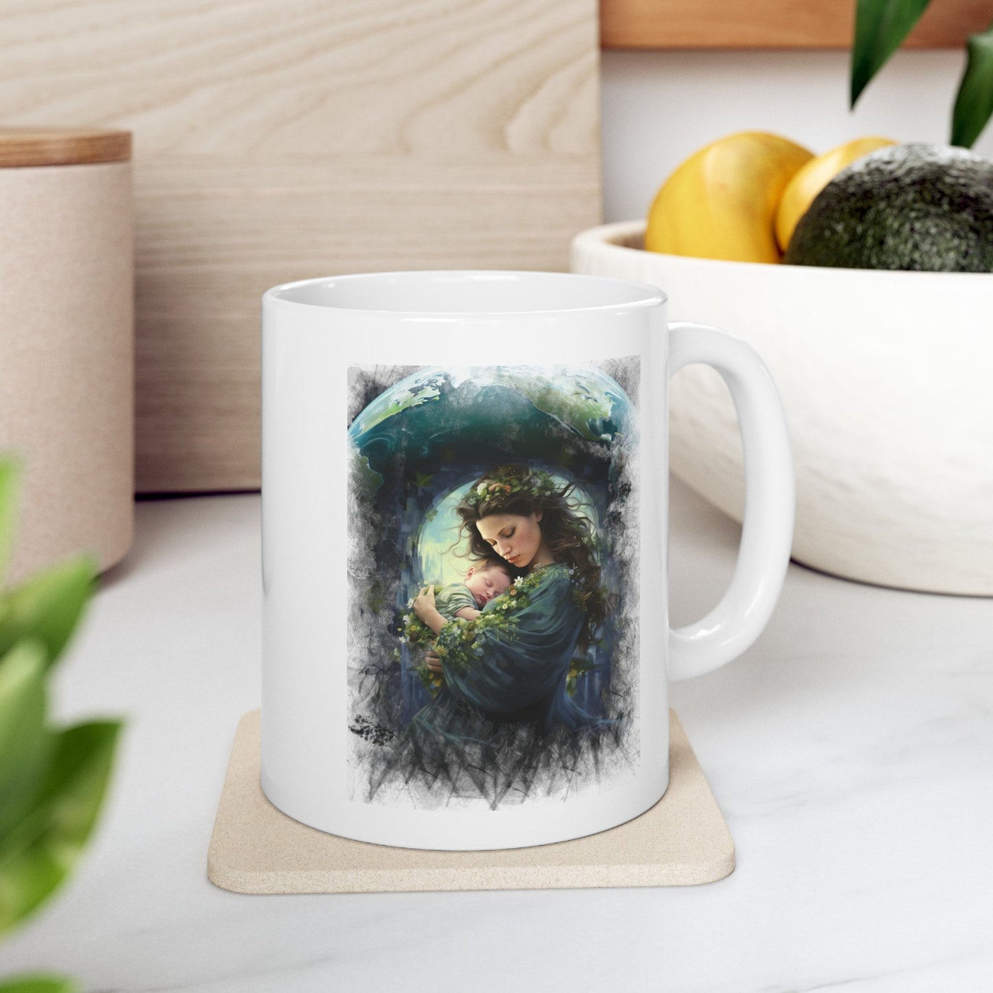 Mother of Earth Mug, Celebration of women and earth mug, Beautiful mug for going green, Great gift mug for family and friends