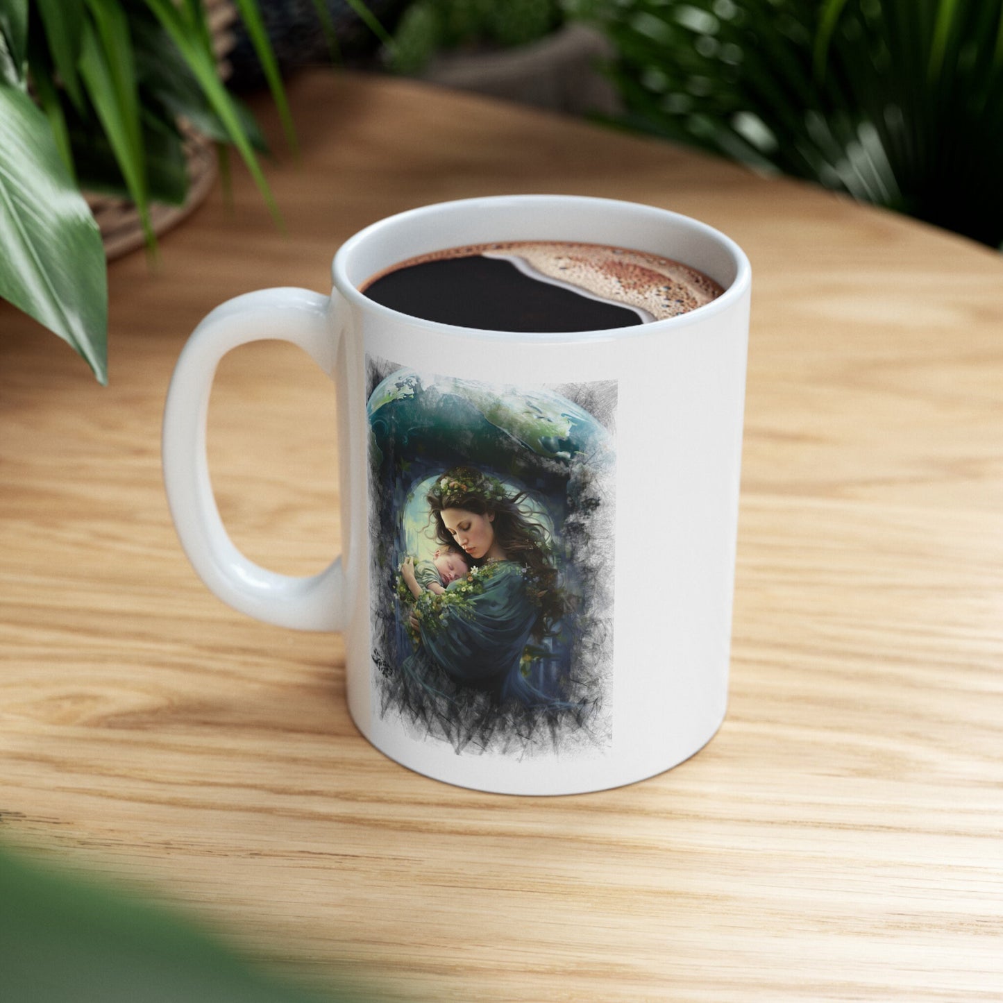 Mother of Earth Mug, Celebration of women and earth mug, Beautiful mug for going green, Great gift mug for family and friends