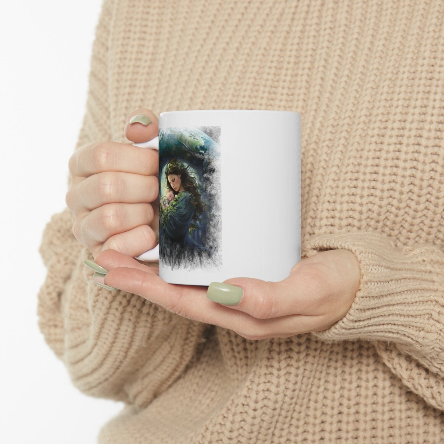 Mother of Earth Mug, Celebration of women and earth mug, Beautiful mug for going green, Great gift mug for family and friends
