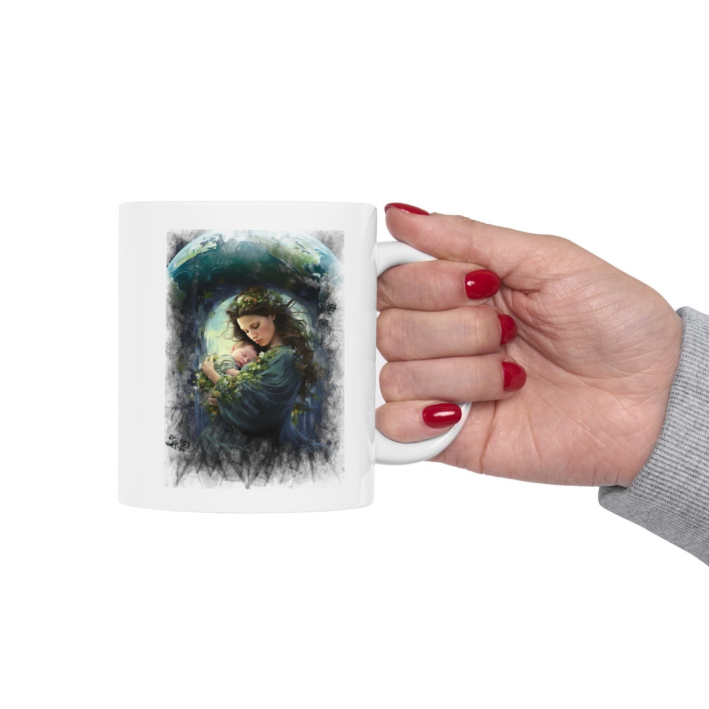Mother of Earth Mug, Celebration of women and earth mug, Beautiful mug for going green, Great gift mug for family and friends